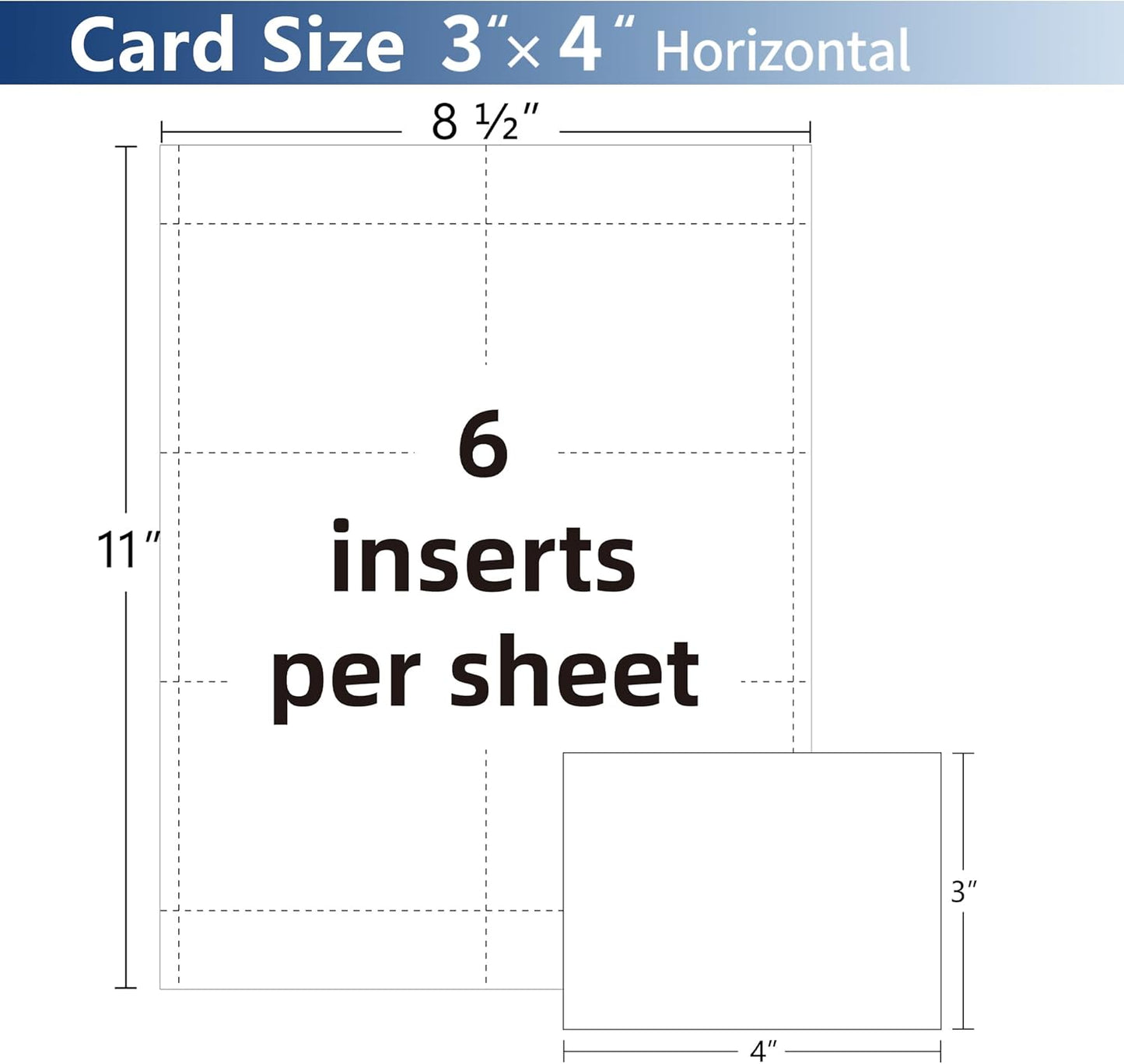 Customizable Name Badges Insert and Holder,3x4 Inch Horizontal,White Printable Name Tag Insert Refills for Name Tag Holder,Laser/Inkjet Printable,100 Badges Insert and Badges Holder