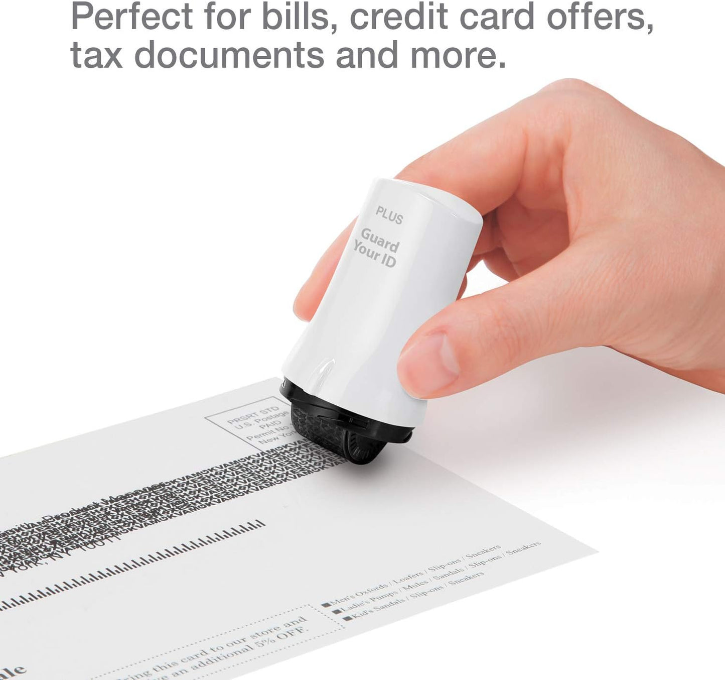 Guard Your ID Advanced 2.0 Roller Identity Privacy Stamp for Identity Theft Prevention and Security (Regular 3-Pack, White)