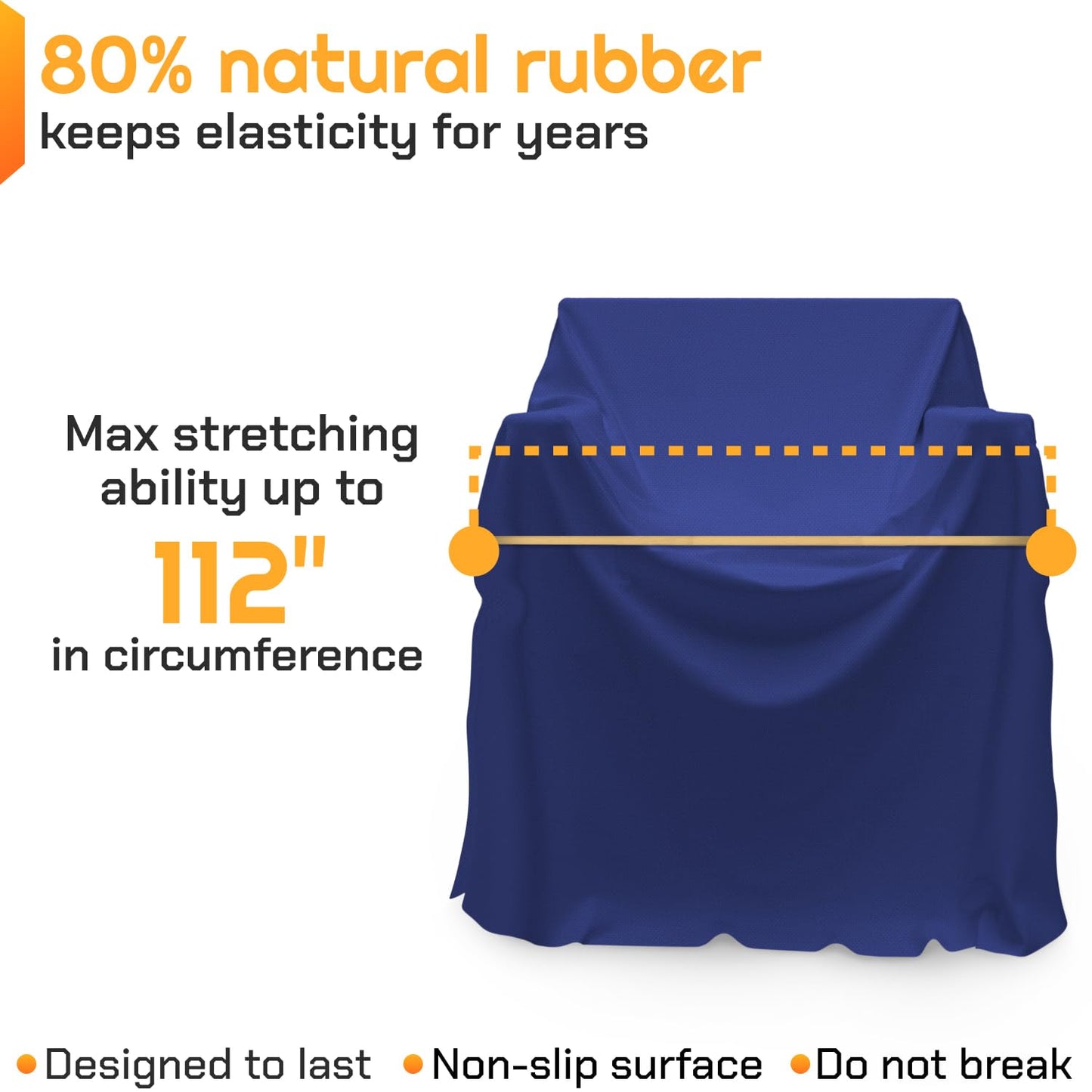 IDL Packaging 56" Strong, Elastic & Flexible Rubber Bands, Pack of 4, Beige - 2X Elasticity, 80% Natural Rubber - Extra Strong Mover Bands for Furniture, Boxes, Moving Blankets