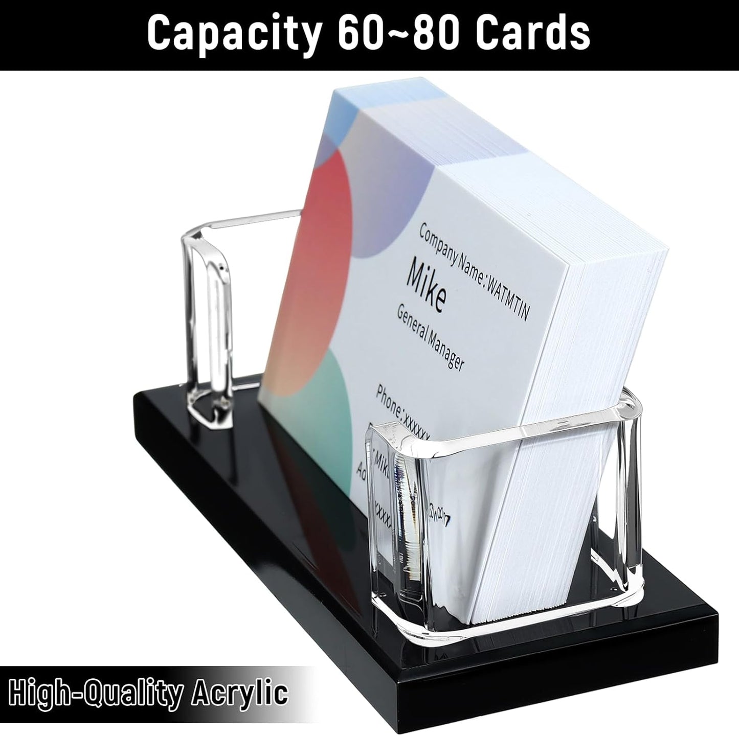 1 Pcs Acrylic Business Card Holder, Clear Black Acrylic Card Holder, Business Cards Display Stand for Women and Men Desk Accessories Office Home Exhibition , 1 Slot (1)