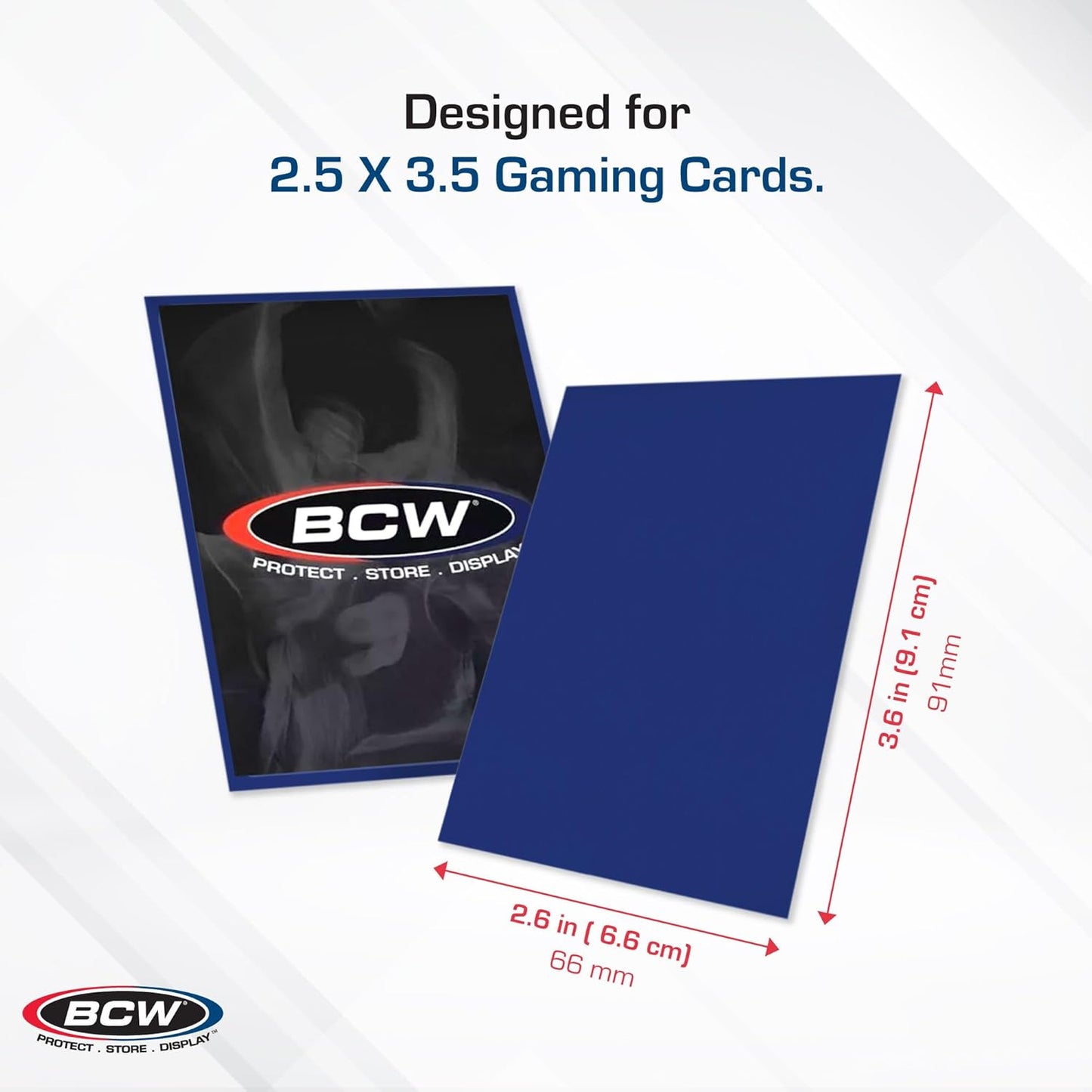 BCW Deck Guard - Double Matte Card Sleeves | 500 Count Box (10 Packs of 50 Sleeves) |Acid-Free, No PVC | Fits 2.5" x 3.5" Game Cards | Archival Safe Sleeves for Card Protection (Blue)