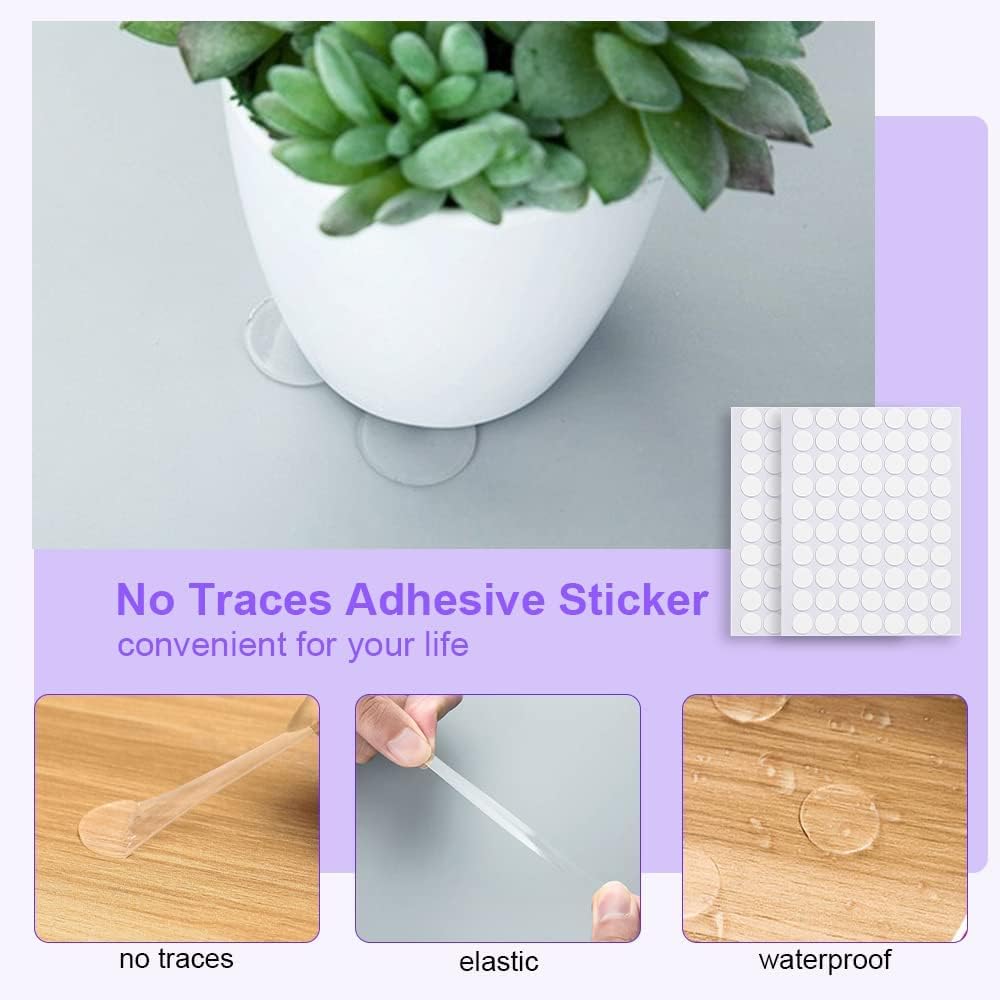 20mm Double Sided Sticky Dots Removable Adhesive Putty No Traces Clear Sticky Tack Waterproof Stickers for Wall Metal Glass Ceramic Wood (280PCS)