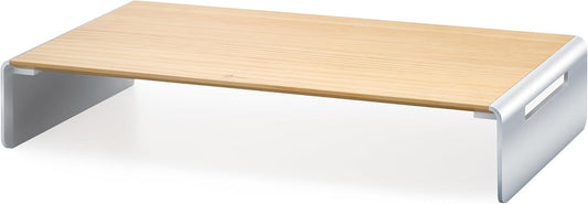 j5create Premium Monitor Stand, Made with Elegant Wood and Sleek Aluminum Material, Display/TV/Screen/Printer/Laptop Riser, Max Load 88 lbs/ 40 kg (JCT125)