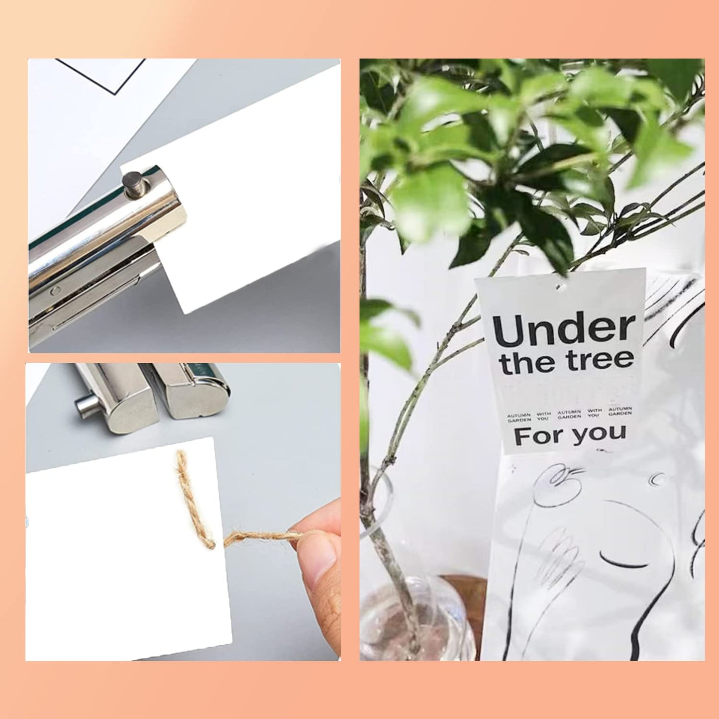 Hole Punch 2" Reach 3/8 inch Single Hole Punch,Heavy Duty Hole Puncher Single,Paper Punch Portable Hand Held Long Hole Puncher for Paper Cards Plastic Cardboard (Silver) (3/8"-10mm Hole)