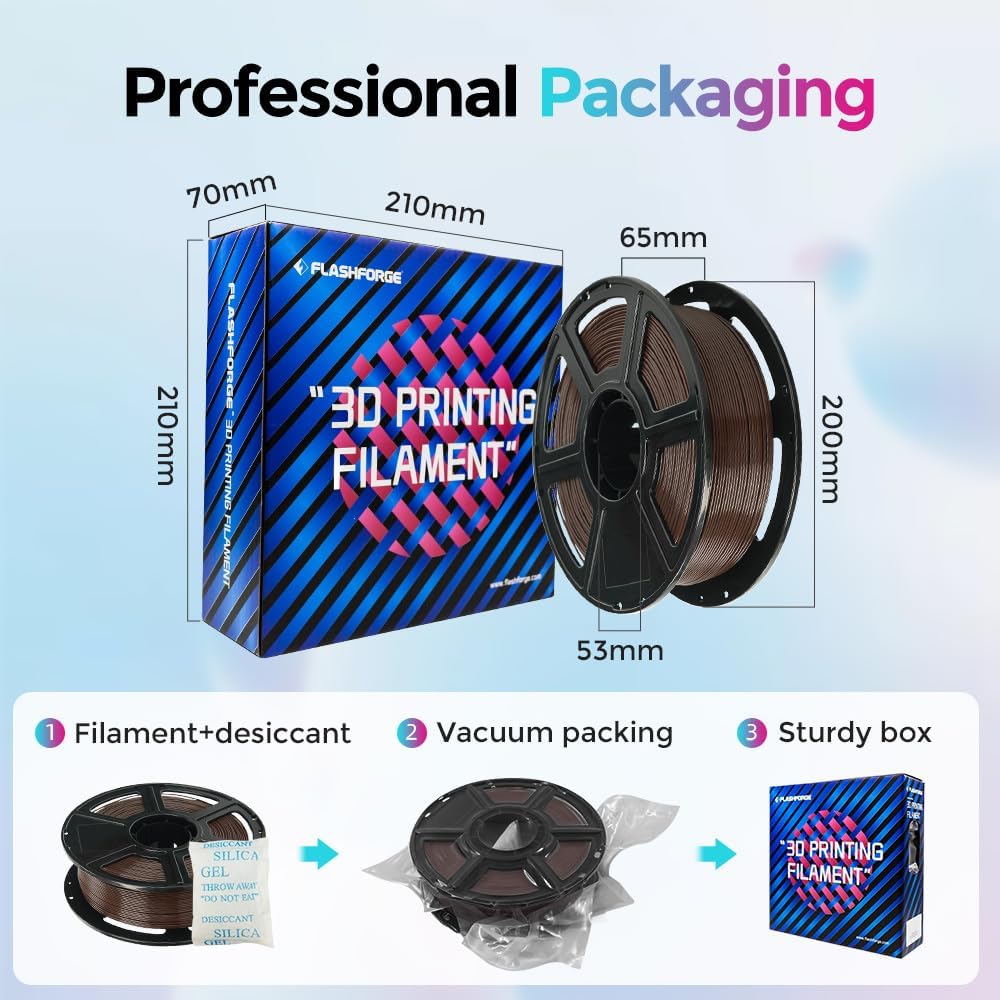 FLASHFORGE Rapid PLA Filament 1.75mm, High Flow Speedy 3D Printer Filament, Experience Exceptional Performance with 500mm/s High-Speed Printing, Neatly Wound & Top-Notch Filament (Chocolate Brown)
