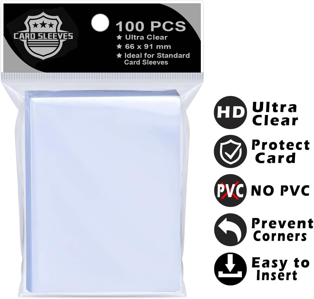 100PS Soft Clear Card Team Bag Protectors Sleeves for Card Game,Top Loader Fit for Magic Cards and Premium Cards and MTG,Baseball Card Sleeves