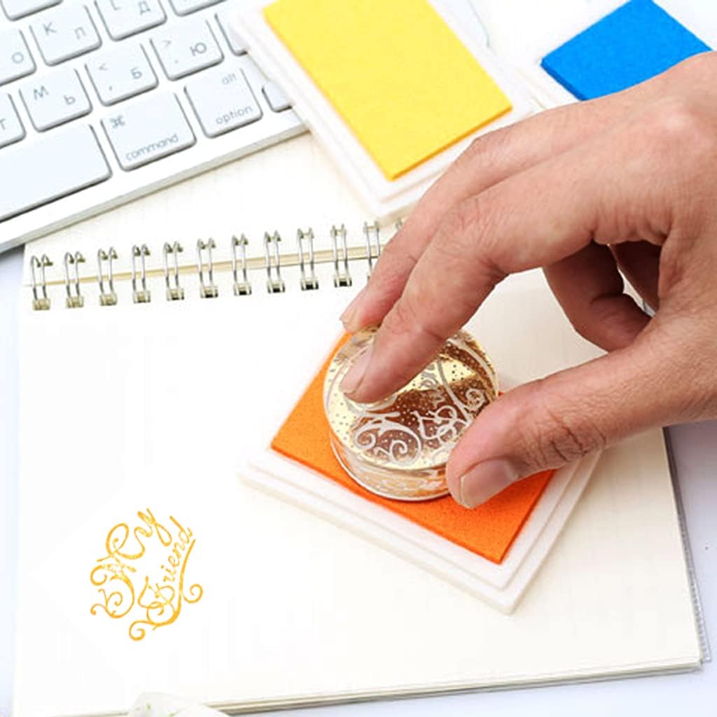 6 Pcs Craft Ink Pad, Washable Ink Pads for Kids Multicolor Ink Pads for Rubber Stamps, Paper, Scrapbooking, Wood Fabric, 6 Unique Pure Colors