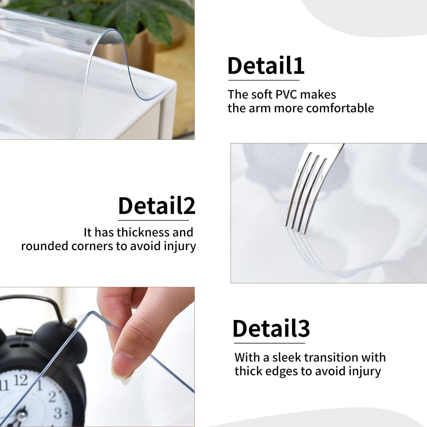 Clear Desk Mat, Non-Slip PVC Desk Protector Mat with Round Edge, Heat Resistant & Waterproof Clear Desk Writing Mat for Home and Office (63"*23.6")