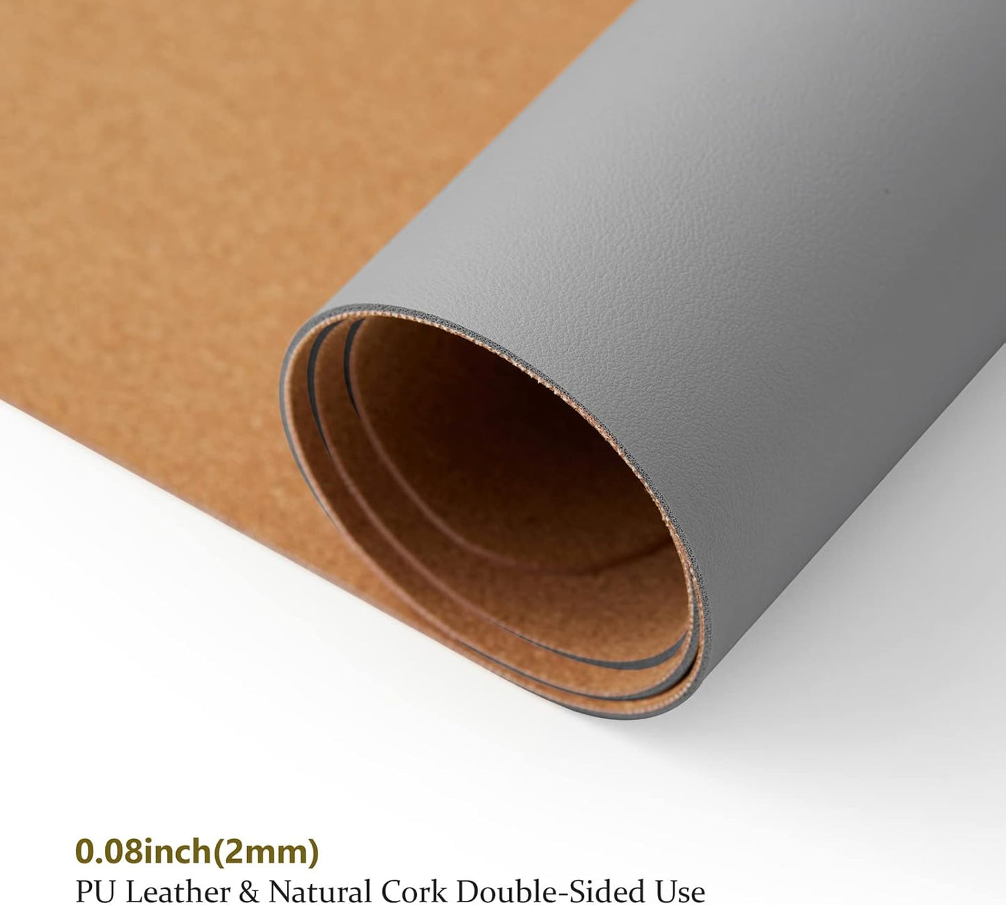 Cork Desk Mat - Dual-Sided Desk Pad for Office and Home - Desk Organization and Accessories - Ideal for Large Mouse Pad and Desk Mats on Top of Desks(Gray,36"x 17")
