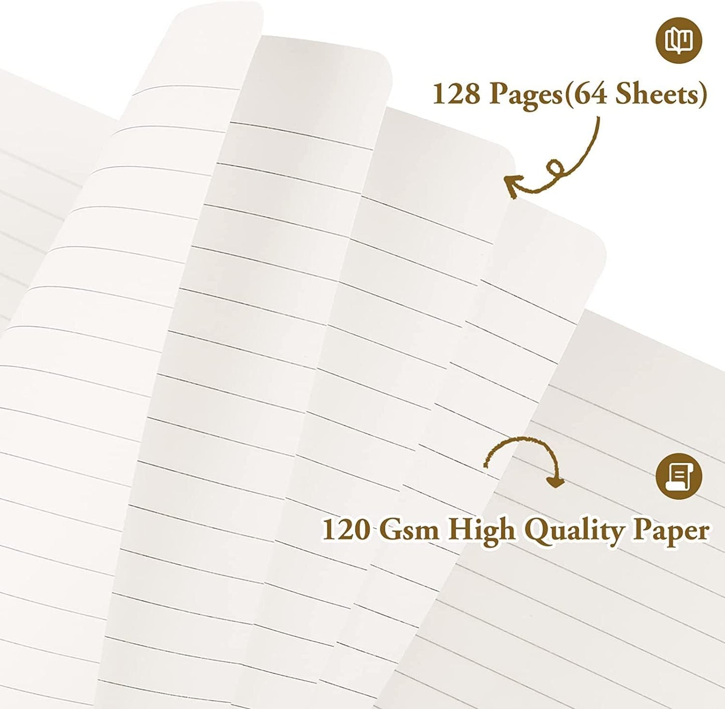 Huhuhero Notebooks Journal, Ruled Notebook, Premium Thick Paper Lined Journal, Black Hardcover Notebook for Office Home School Business Writing Note Taking Journaling, 5"×8.25" (5, Navy Blue)