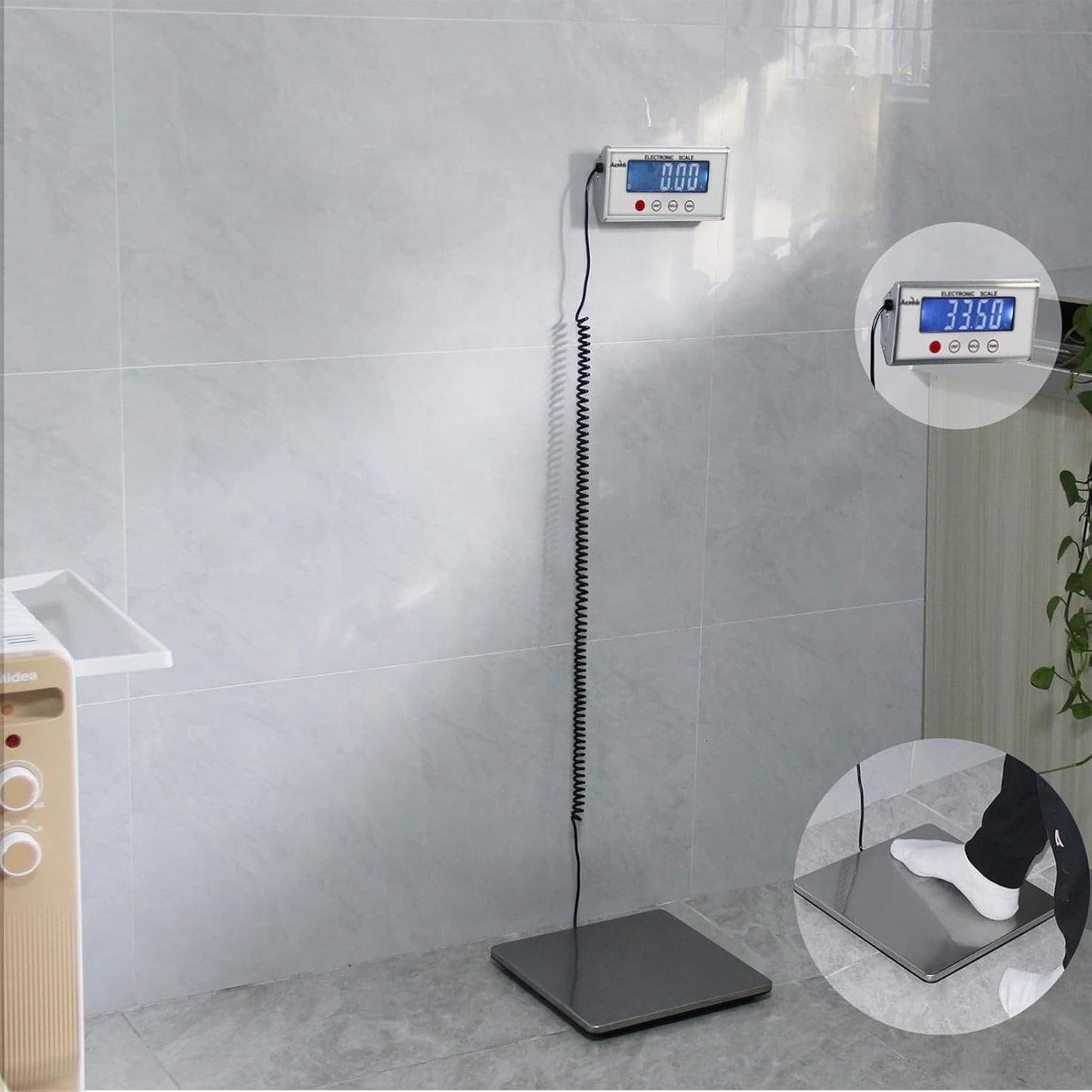 Digital Shipping Scales 440 pounds, Stainless Steel Heavy Duty Postal Scale for Warehouses, Homes, Offices, and Courier Companies, Including Product Manuals and adapters