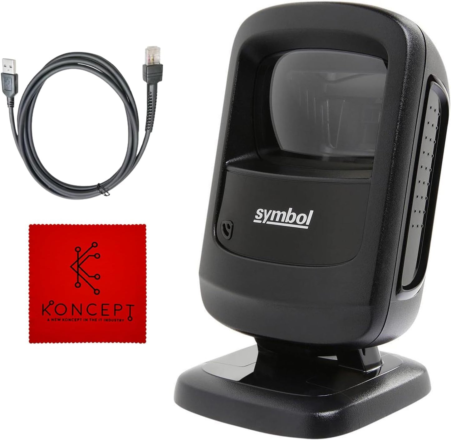 DS9208 Zebra Symbol Digital Handsfree 1D/2D Barcode Scanner with USB Cable & Microfiber Cleaning Cloth - High Performance Scanning, Compact Design, Standard Range (Renewed)