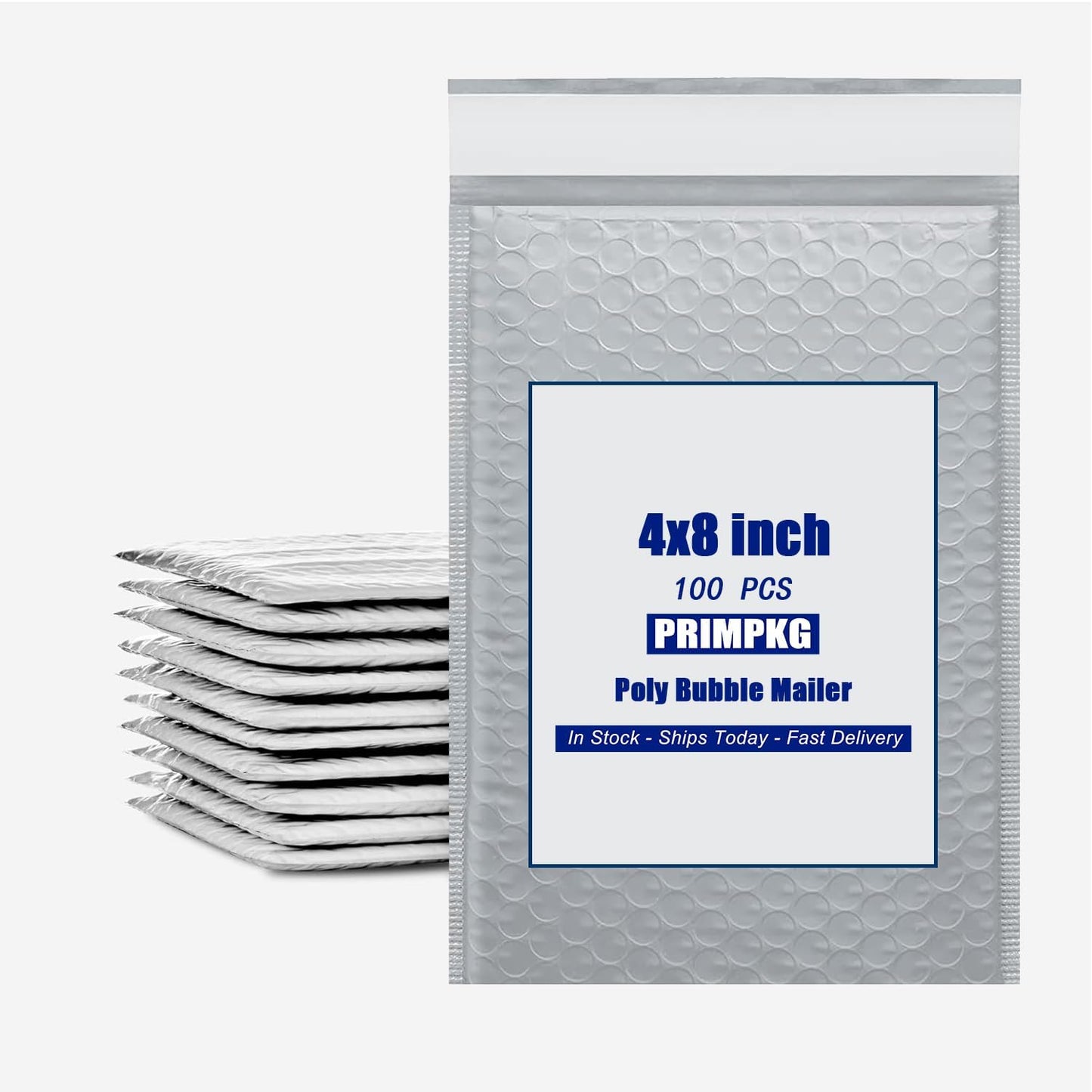 4in x 7in Bubble Mailer, Gray Poly Mailer, Padded Envelope, Shipping Envelope, Waterproof, Self-Sealing, For Small Business, Shipping, Mailing, Boutique Packaging(100PCS)