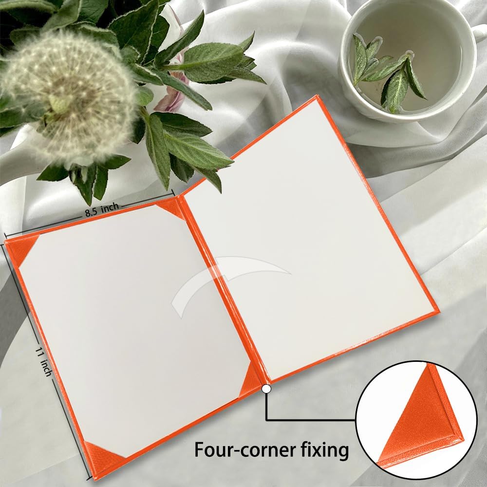 Certificate Holders 8.5"x11" Graduation Diploma Cover Document Leather Folders,Orange-100 Pack