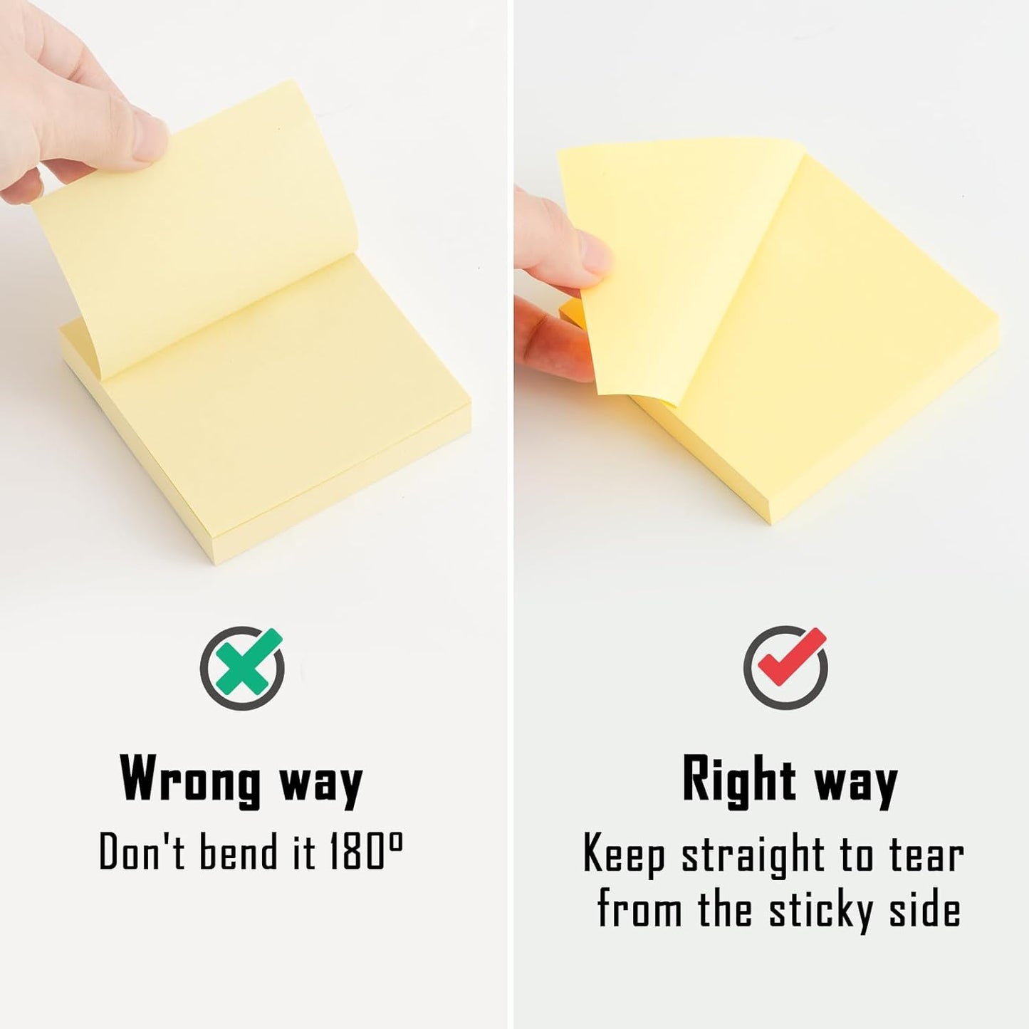 HappyHapi Sticky Notes 3x3 Inches Bulk 36 Pack 3600 Sheets Colored Self-Stick Pads, 100 Sheets/Pad, 4 Bright Colors (Yellow, Green, Pink, Blue) for Office Supplies, School, Home