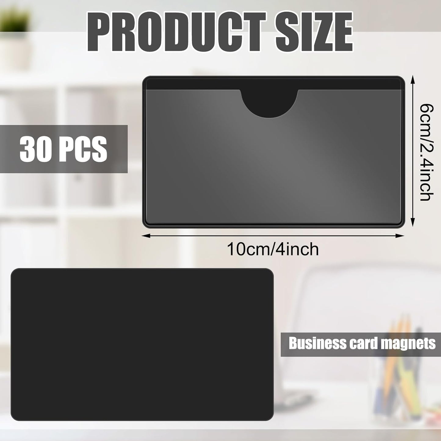 30 Pcs Magnetic Label Holders Pallet Rack 4 x 2.4 Inch Clear Business Card Holders with Magnet File Cabinet Labels Magnet for Metal Shelf Whiteboard Bins Office Gift