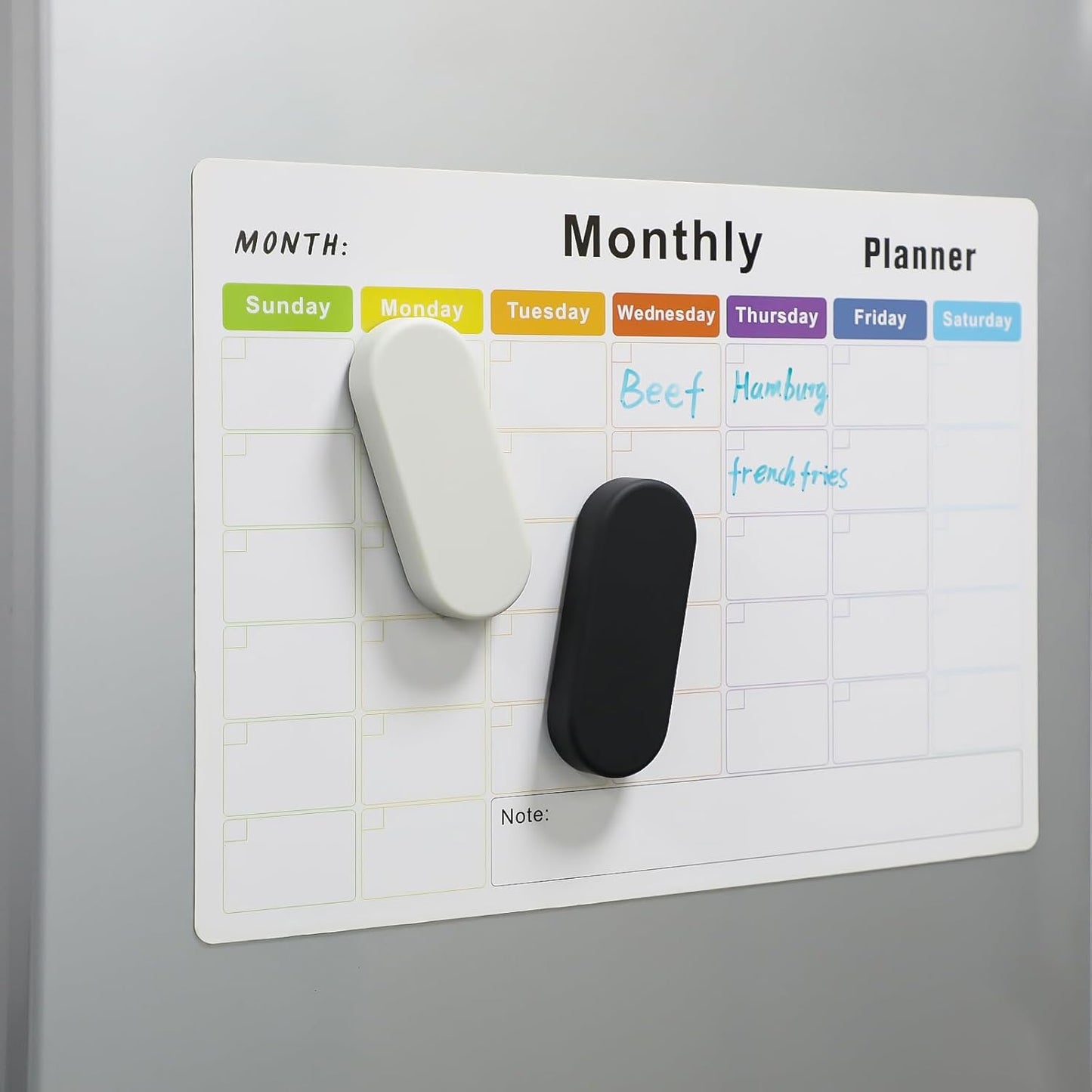 Ddaowanx Dry Erase Erasers, Magnetic Whiteboard Eraser Classroom Must Haves for Students Teachers, School Supplies (2 Pack, Black+White)