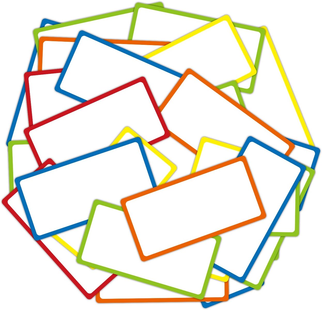 Colored Border Magnetic Dry Erase Labels 4x2 Inch, Reusable Dry Erase Magnet Labels for whiteboard，Pack of 40