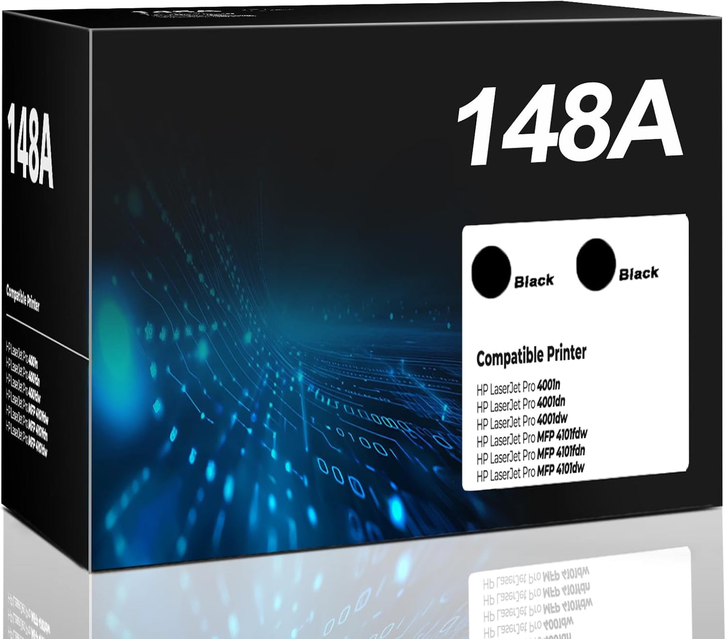 148A Toner Cartridge 2 Pack Laser Jet Pro 4001n 4101fdw 4001dn Compatible for HP 148A 148X W1480A W1480X Toner Cartridges Black for HP148A for HP Laser Jet Pro 4001n 4001dn 4001dw MFP 4101fdw 4101fdn
