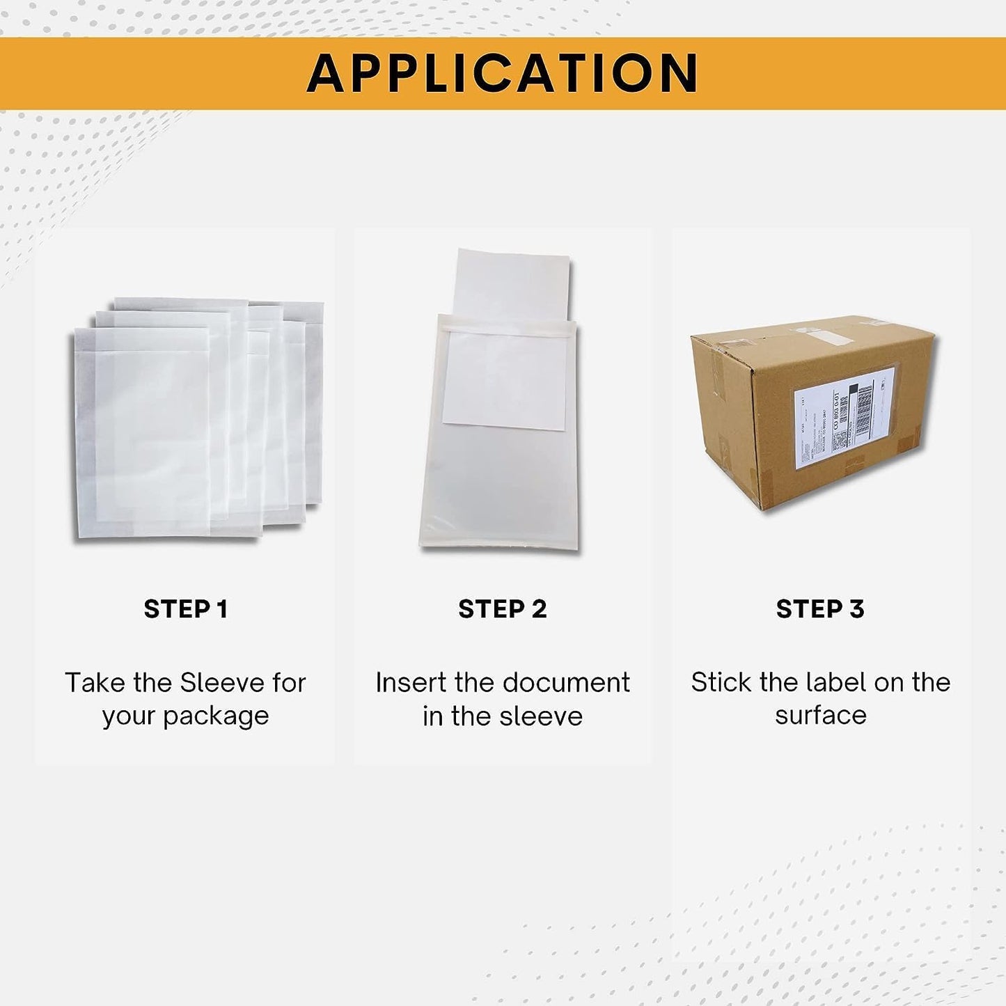 300 Pack 6"x10" Shipping Label Sleeves – Clear Self-Adhesive Packing Slip Pouches, Waterproof Packing List Envelopes – Ideal for Shipping Documents, Mailing Labels, Invoices & Packing Slips