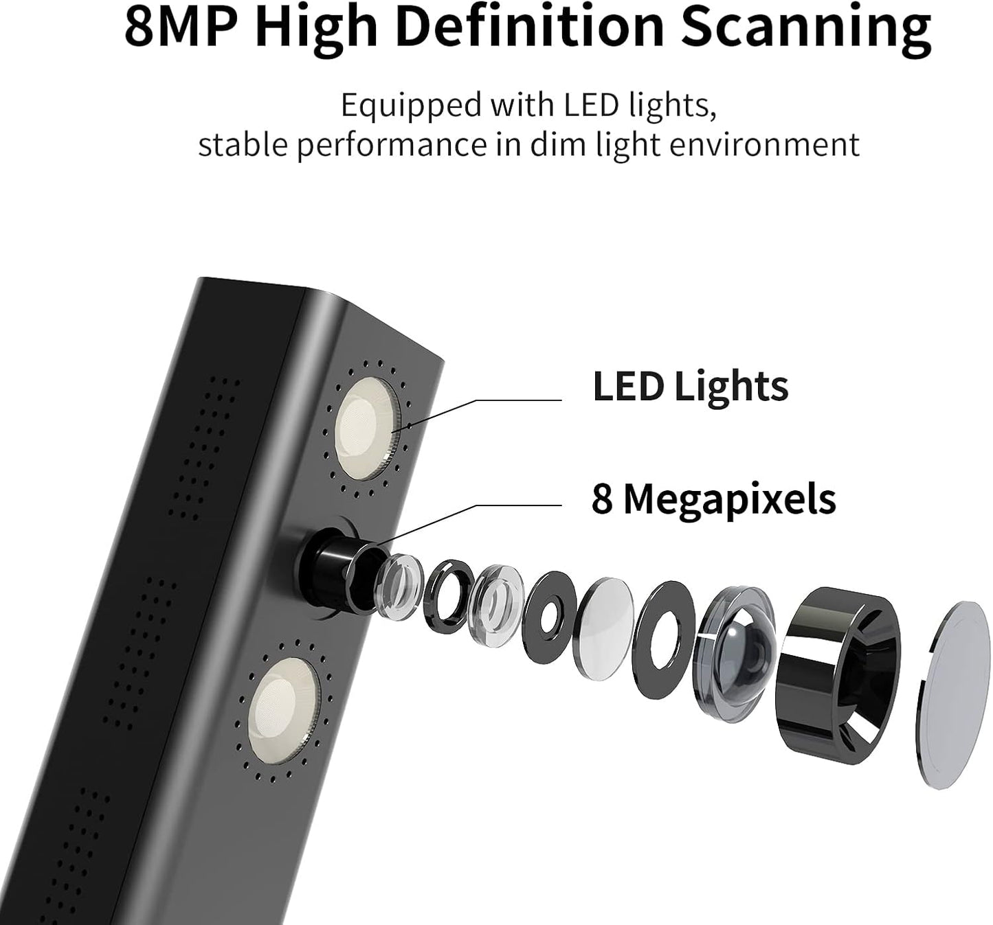 CZUR Shine800 Pro Portable Document Scanner, 8MP Document Camera, OCR Multi-Language Recognition, USB Doc Camera for Live Demo, Web Conferencing, Remote Teaching, for Mac OS&Windows