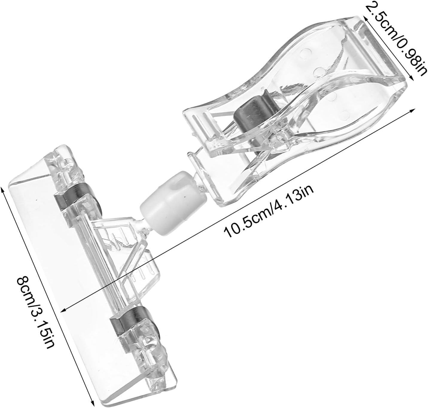 60PCS Clear Sign Holder Clips for Retail Display, Plastic Price Sign Clamps Label Tag Acrylic Clips, Merchandising Rotatable Pop Clips for Retail Rack, Baskets or Cards