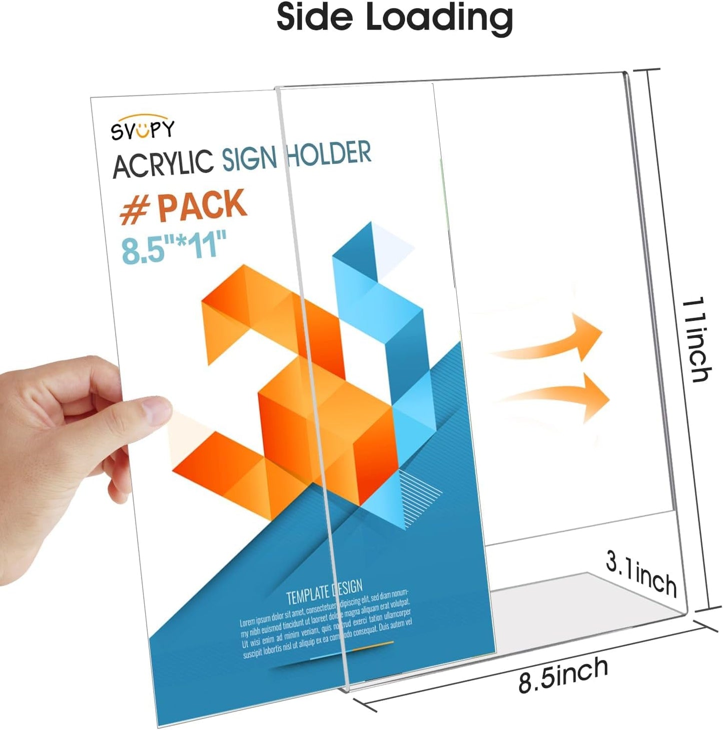 Acrylic Sign Stand Holders - 8.5 x 11 Inches Clear Plastic Table Paper Display Stand, Suit for Displaying Posters, Picture, Flyers, Menu - 24 Pack