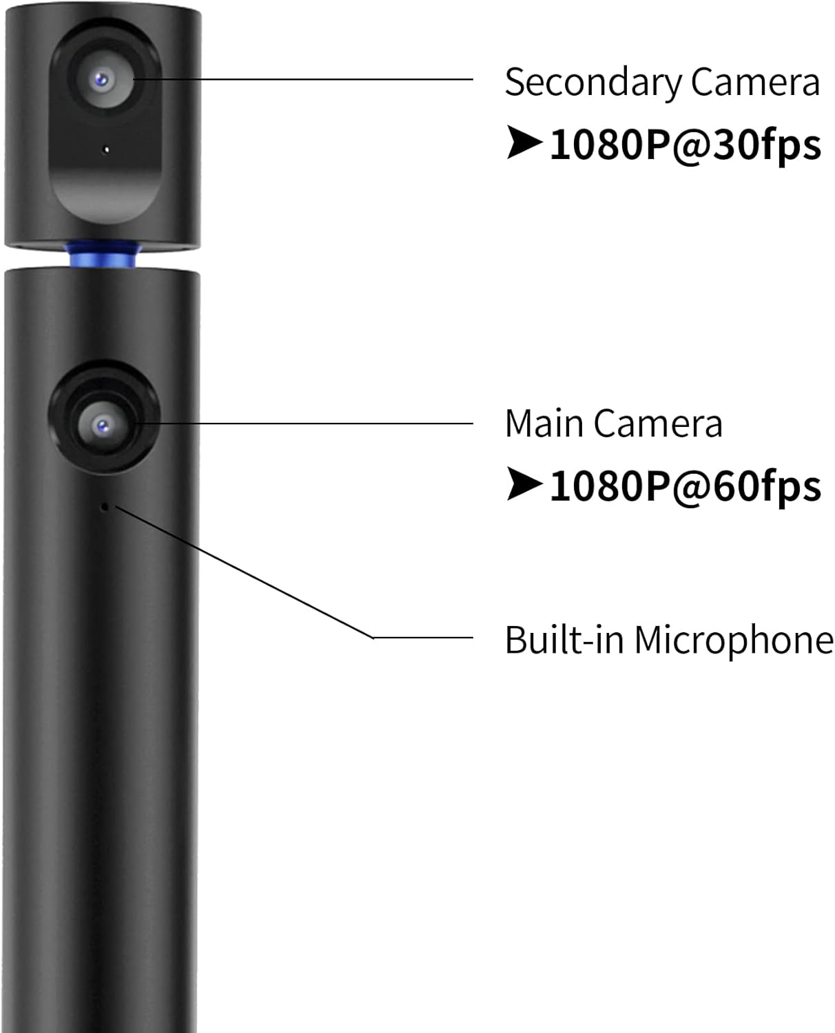 CZUR Halo X Pro Dual Webcam for PC, 1080P Web Camera with Microphone, USB Camera for Computer, 90° View, Plug & Play, Compatible with Windows&Mac, for Skype/TikTok/YouTube/Yahoo Messenger