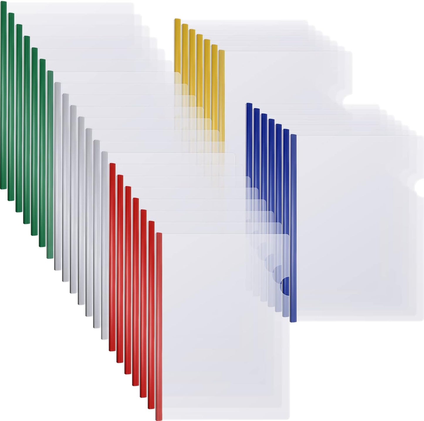 100 Pcs Clear Report Cover with Sliding Bar 50 Sheet Capacity Presentation Binder Transparent Resume Folder Plastic Folder for File Report School Office