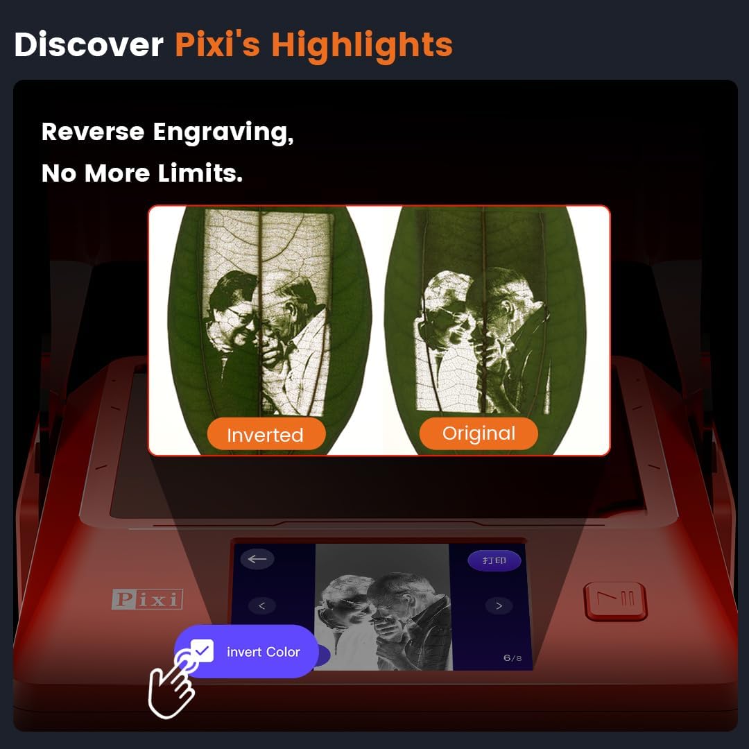 AlgoLaser 5W Laser Engraver Machine: Portable & Smart with 3.5" Touch Screen, Hand Drawing/Wireless/SD Card/Offline Engraving, AlgoOS 2.0 Self Developed System for Wood, Acrylic, Leather