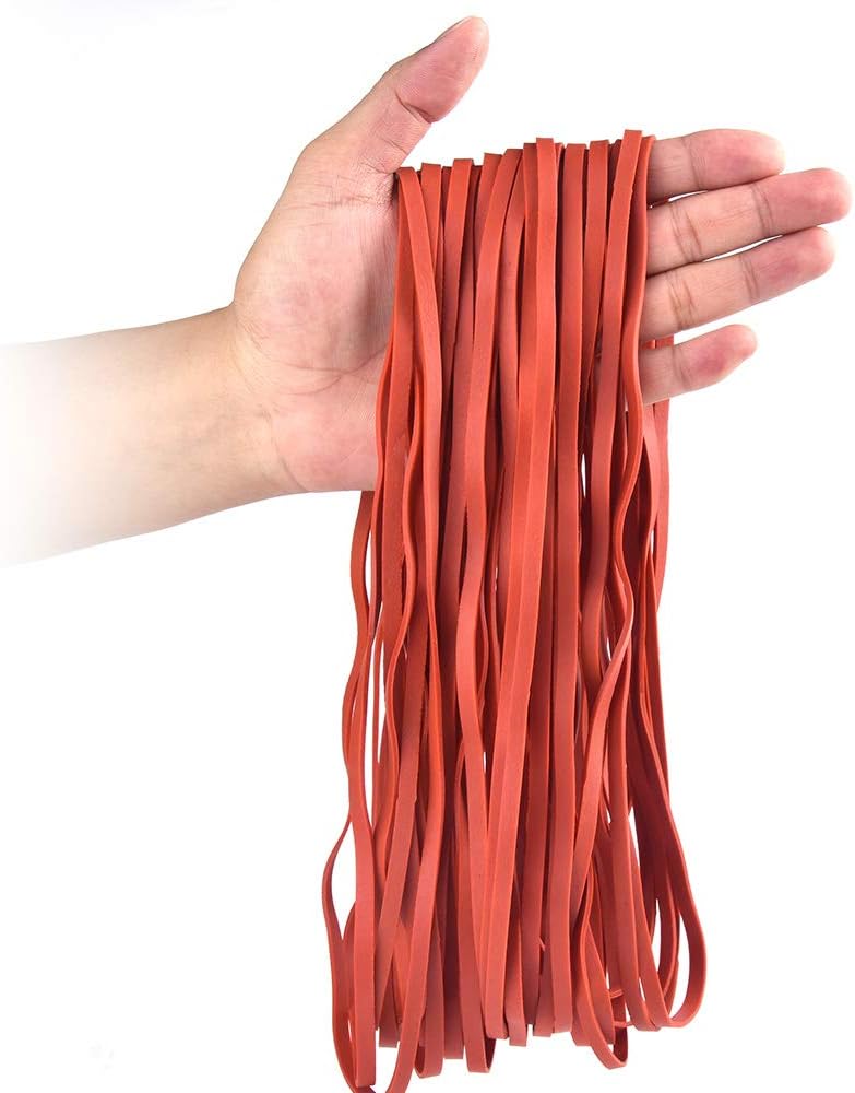 Coopay 12 Inches Extra Large Rubber Bands, 30 Pieces Heavy Duty Trash Can Band Bulk, Strong Elastic for Office Supply School Home, Garbage Cans, File Folders (Red)