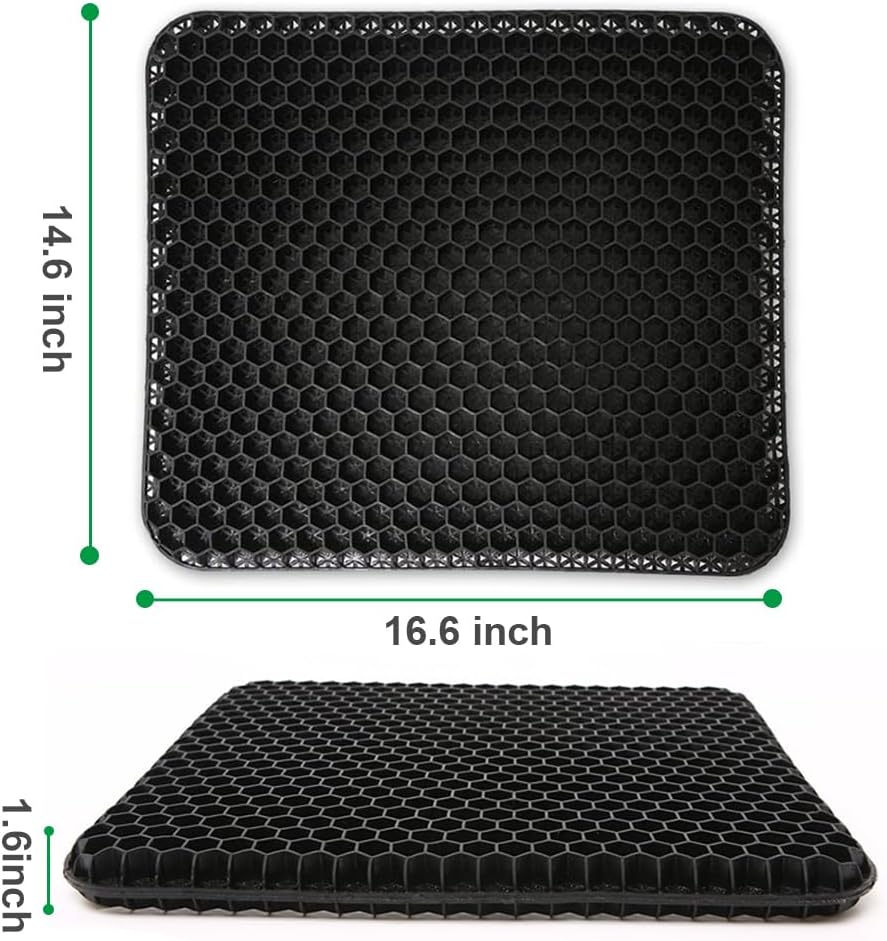 Gel Seat Cushion for Long Sitting (Super Large & Thick), Soft & Breathable, Gel Chair Cushion for Wheelchair, for Hip Pain, Gel Seat Cushion for Office Chair