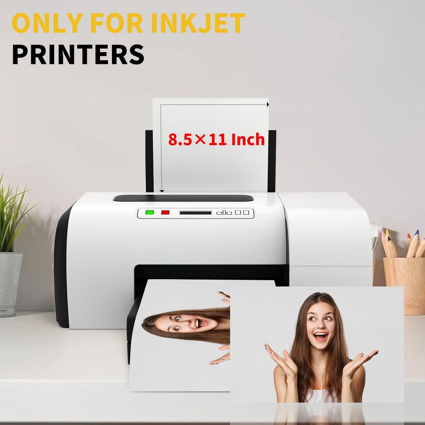 10Pcs Printable Magnetic Sheets 8.5x11 Inches for Inkjet Printers, Glossy White Magnetic Print Paper, 12mil Thickness, Flexible Magnet Photo Paper for Refrigerator DIY Crafts