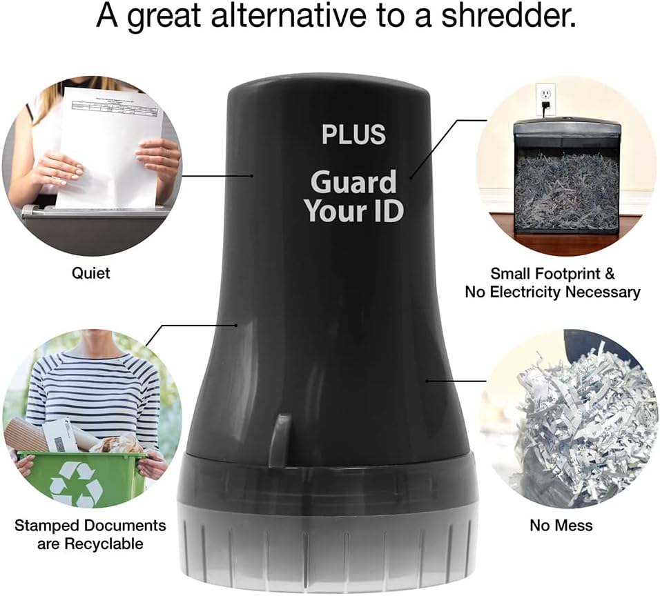 Guard Your ID Wide Advanced Roller 2.0 Identity Theft Prevention Security Stamp Black