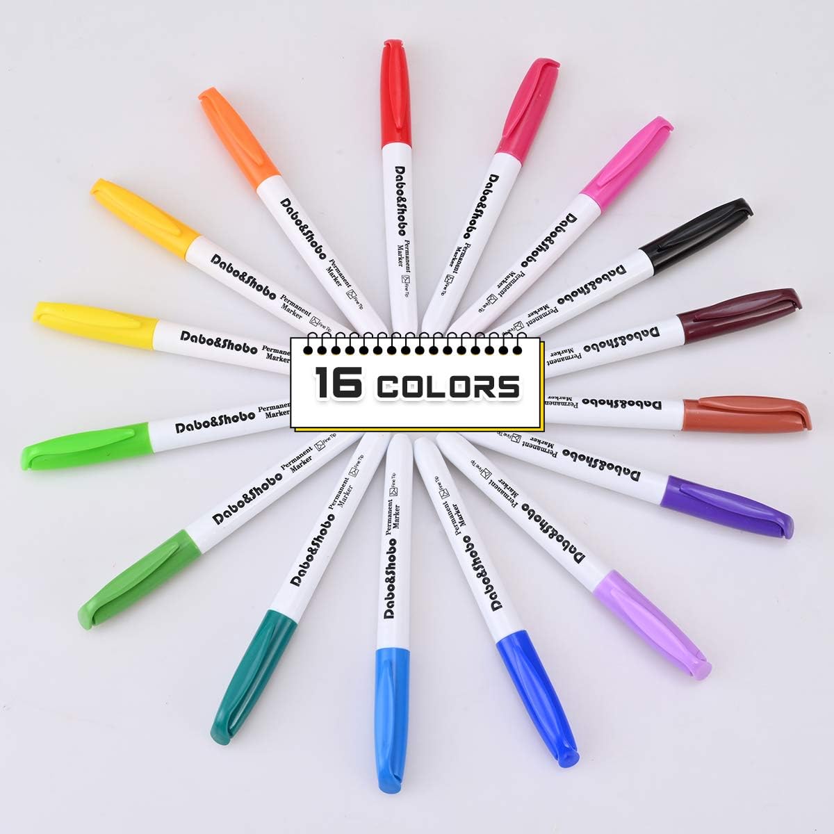 Dabo & Shobo 48 Colors Permanent Markers, Fast Drying, Suitable For Classroom Office Meeting，Works On Plastic, Wood, Stone, Metal and Glass for Doodling, Coloring, Marking