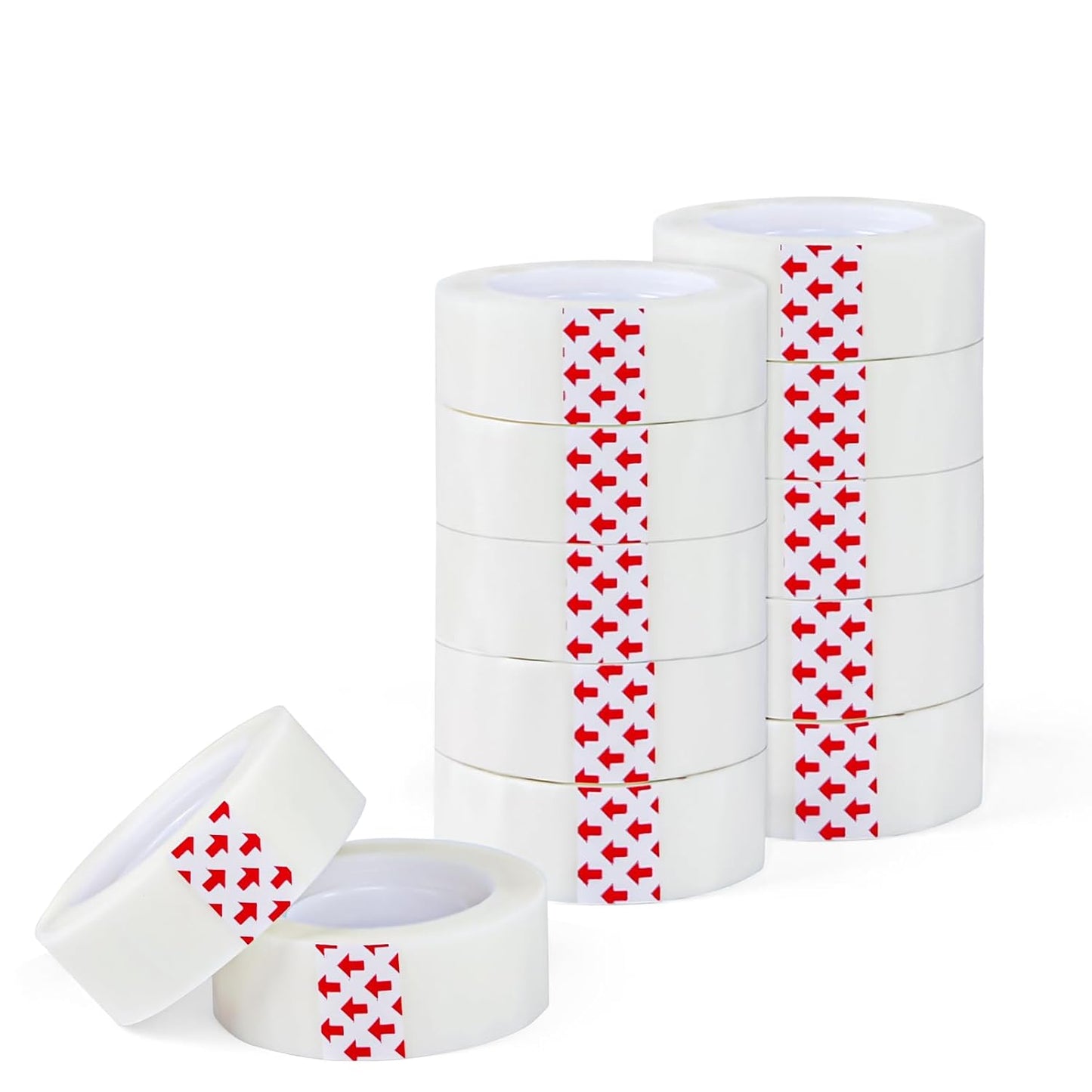 12 Rolls Transparent Tape - Perfect for Wrapping Gifts, Office Supplies, Home Use - Each Roll 0.71 Inch x 1000 inches (12PCS White)