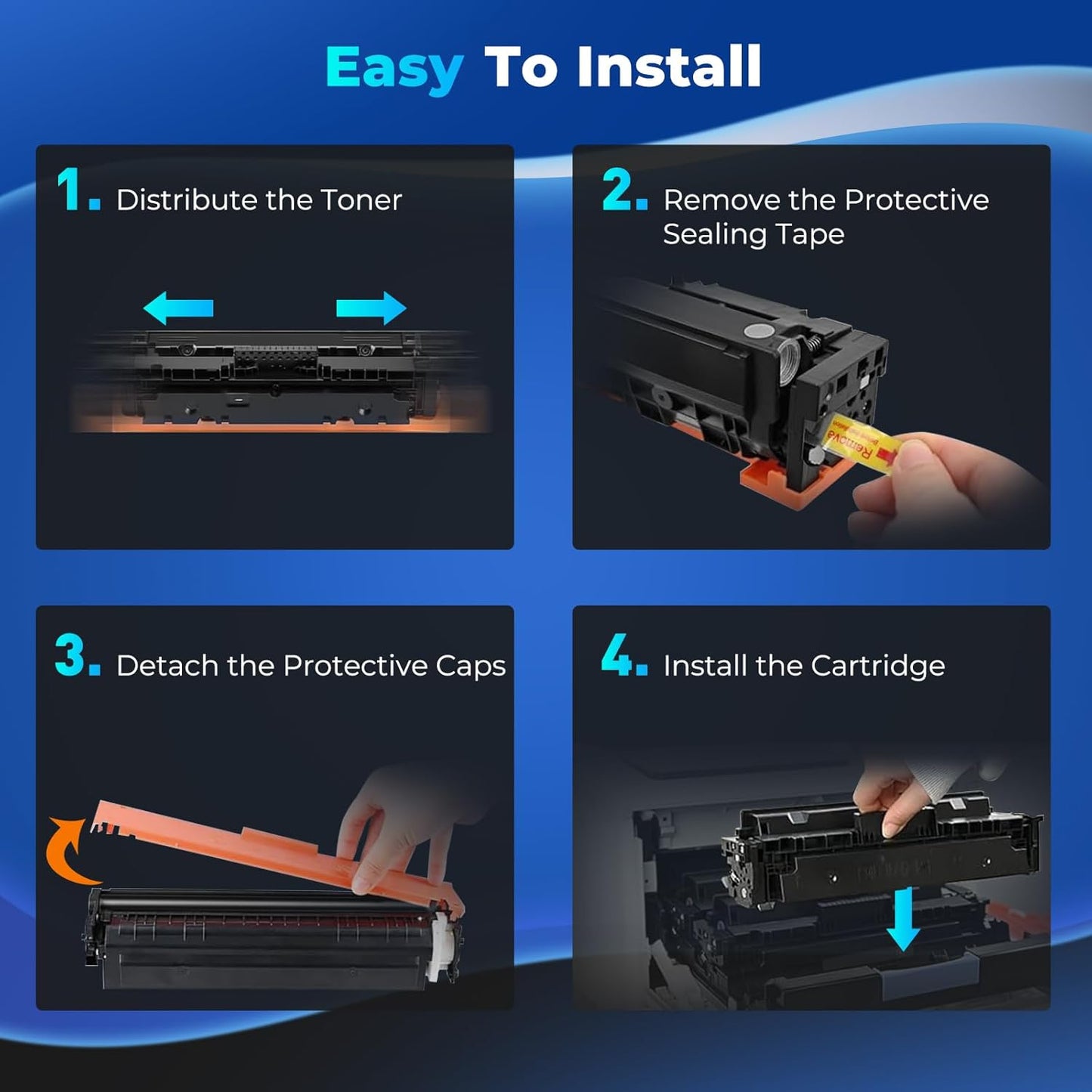 202X Toner Cartridges 4Pack Color Laser jet Pro MFP M281FDW M254DW M281CDW Compatible for HP 202X Toner Cartridges Combo Pack Compatible for Color Laser jet Pro MFP M281FDW M281CDW M281FDN M254DW M254