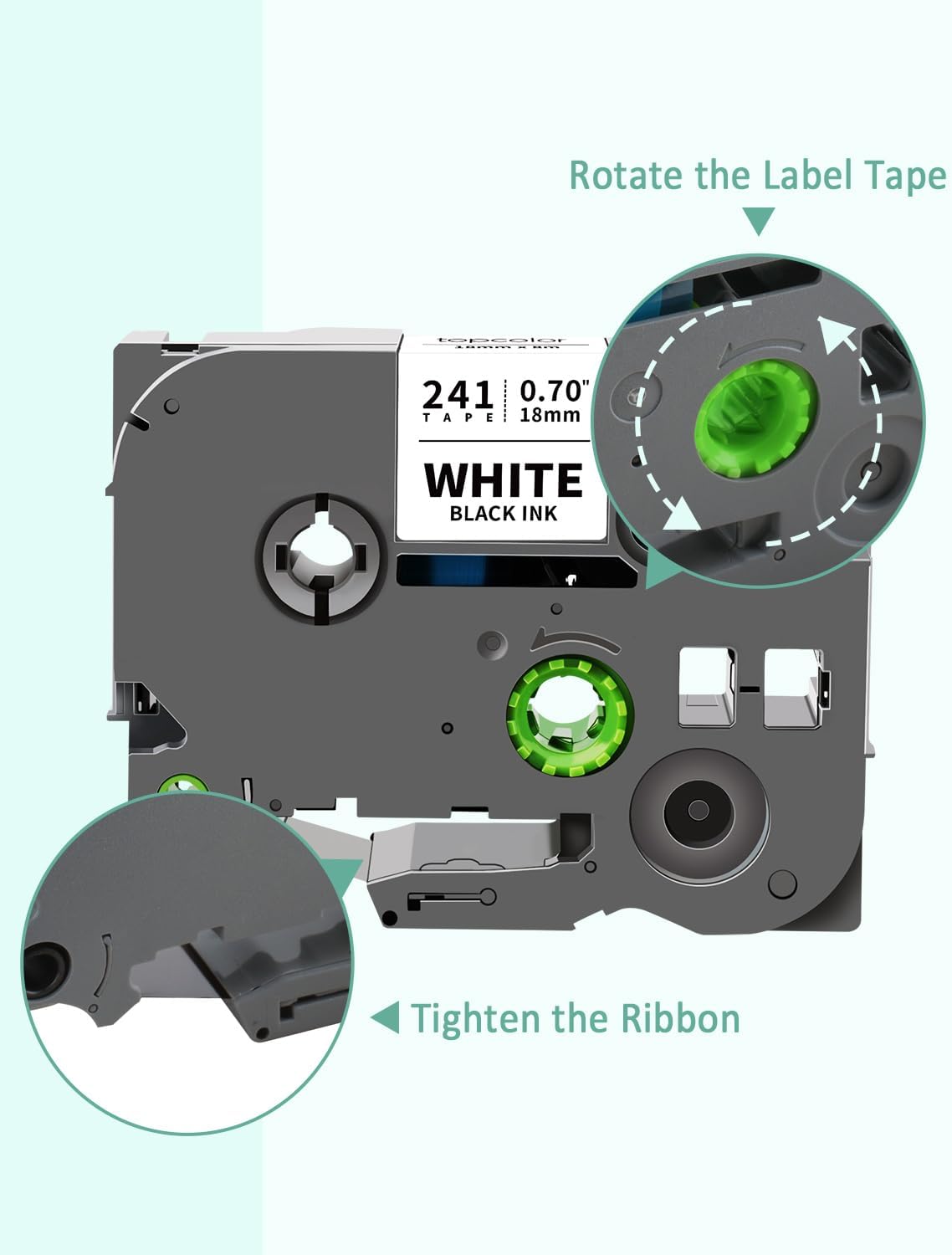 6-Pack 18mm 0.7" Laminated Tape Compatible for Brother P-Touch Label Tape 18mm 0.7 Inch Laminated Colored Tze Tz 3/4" Label for PTD400 PTD610BT PTD410 PTD600, White/Red/Yellow/Blue/Green/Pink