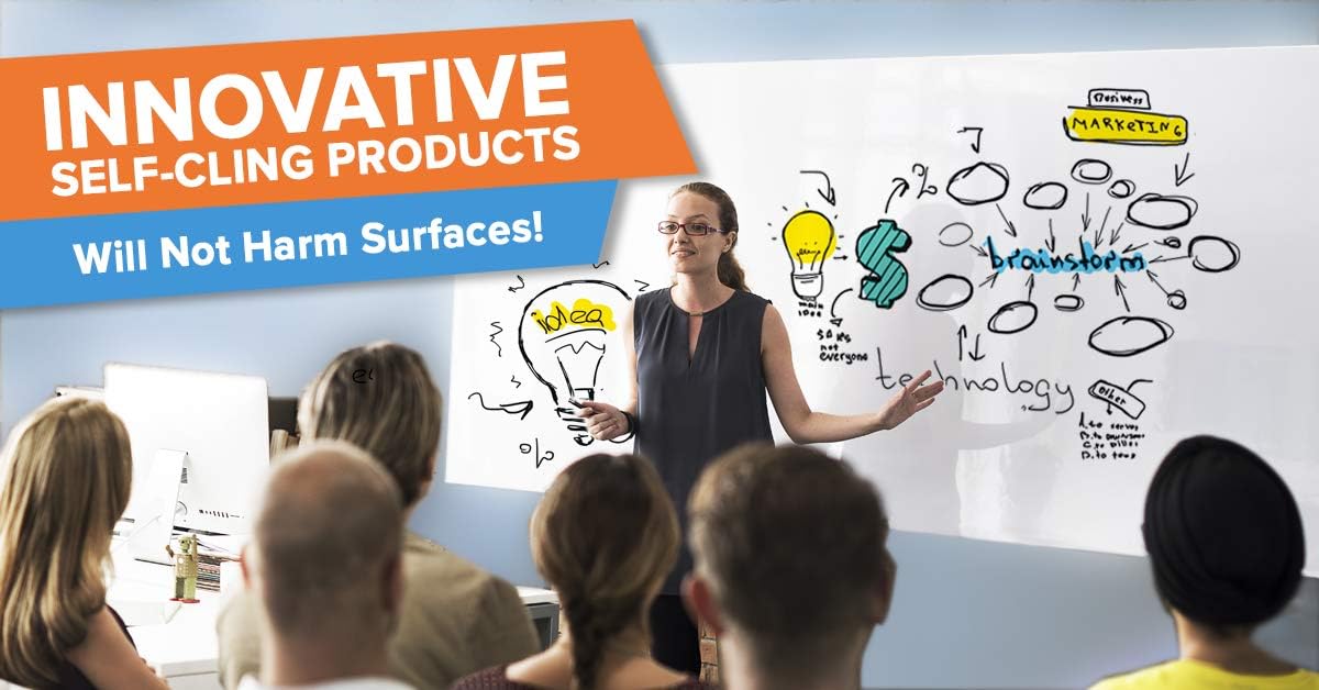 Clingers Instant Whiteboards - Repositional Dry Erase Sheets, 40 Whiteboards per Roll, 20x30 Inch, Removable & Recyclable Cling-rite Rolls for School, Office Decor, and Art Projects - American Made