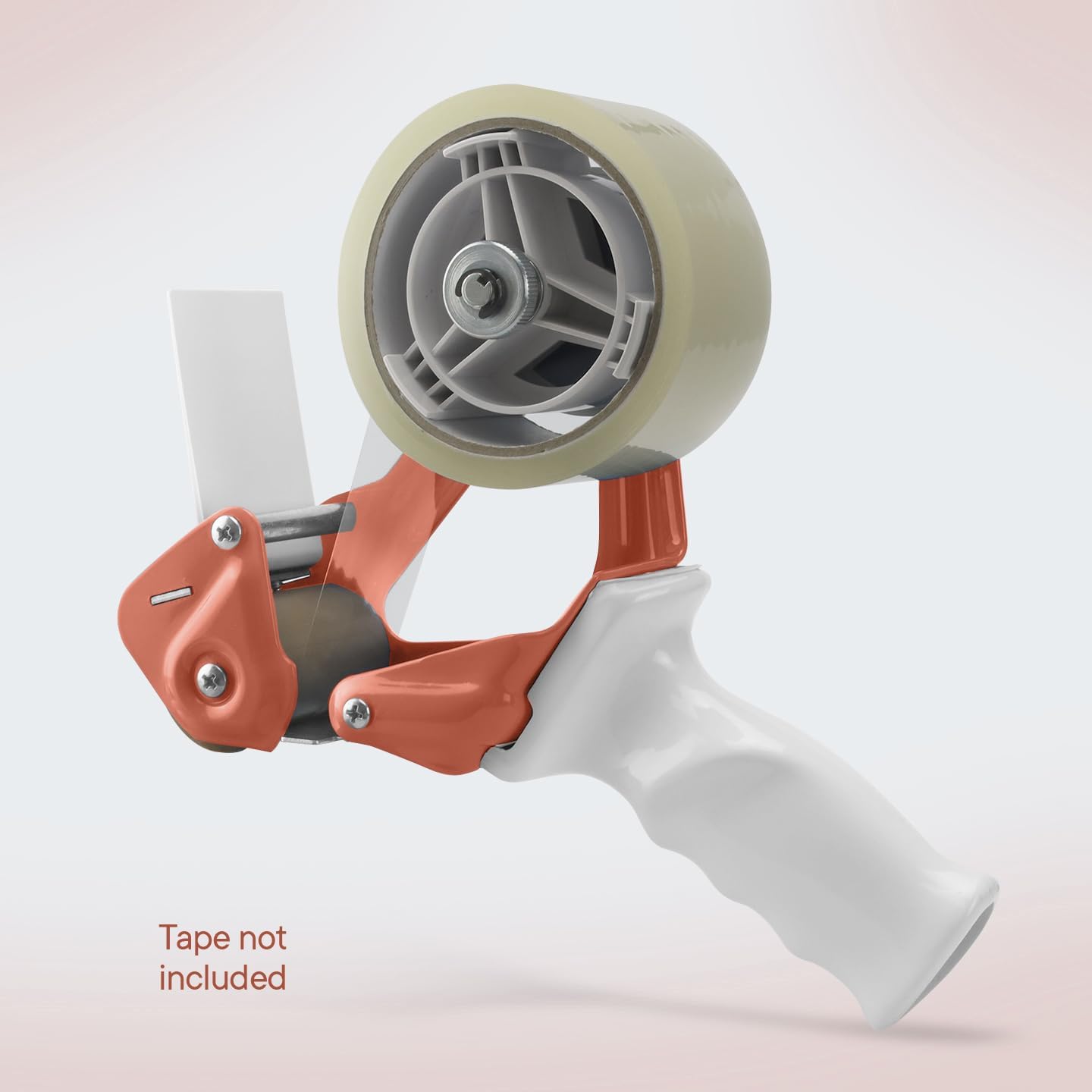 Heavy Duty Metal Frame Orange Packing Tape Dispenser 3 Inch Core with Special Ergonomic Handle, Tape Gun for Packing Boxes with Premium Tempered Steel Blade - for 3 inch Wide Roll