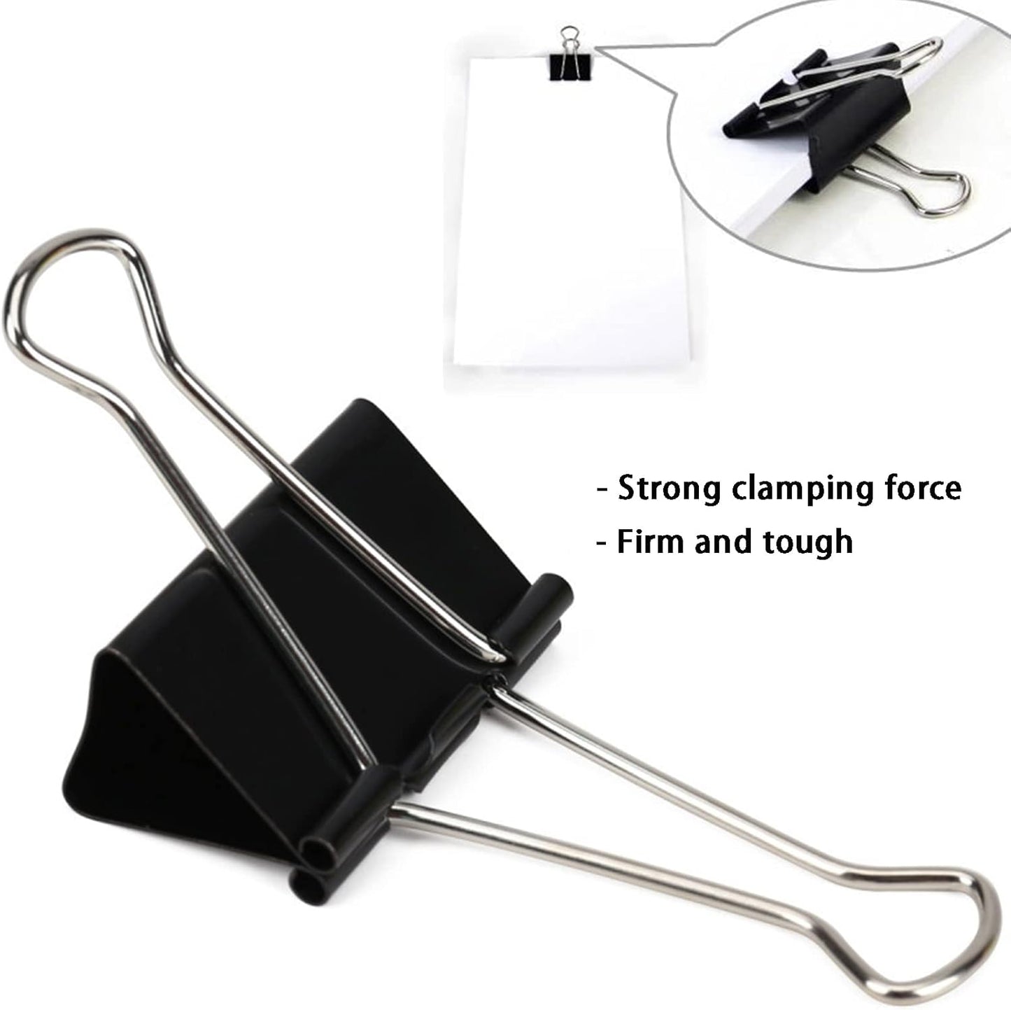 Extra Large Binder Clips 2.4 Inch, 30 Pack Upgrade Big Clips Paper Clamps for Office and Home Supplies