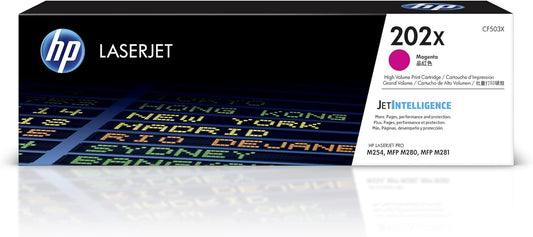 HP 202X Magenta High-yield Toner Cartridge | Works with HP Color LaserJet Pro M254, HP Color LaserJet Pro MFP M281 Series | CF503X