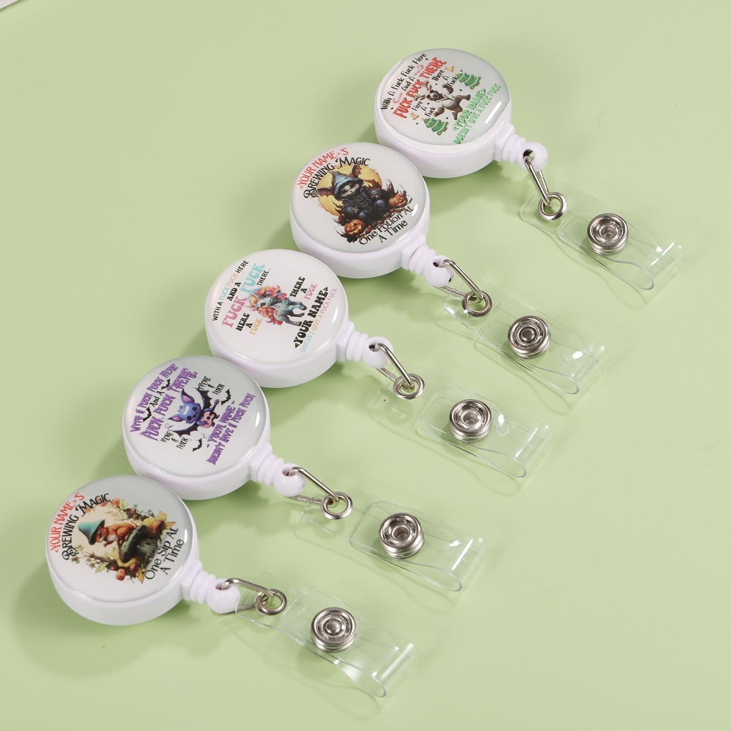 16pcs Badge Reels Retractable Badge Holders,Id Badge Holders Retractable with Clip,Cute Badge Reel for Men,Women,Girls 04