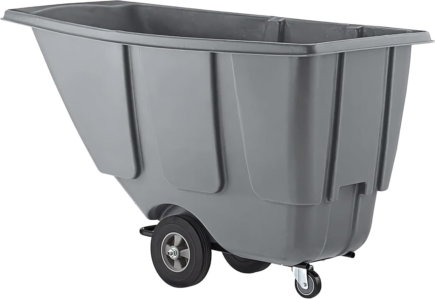 Commercial Garbage Wagon 0.5 Cubic Yard 300 lb., Tilt Truck, Construction Trash Recycling Trolley, Industrial Dump Cart Transportation, Rolling Waste Bin, Grey