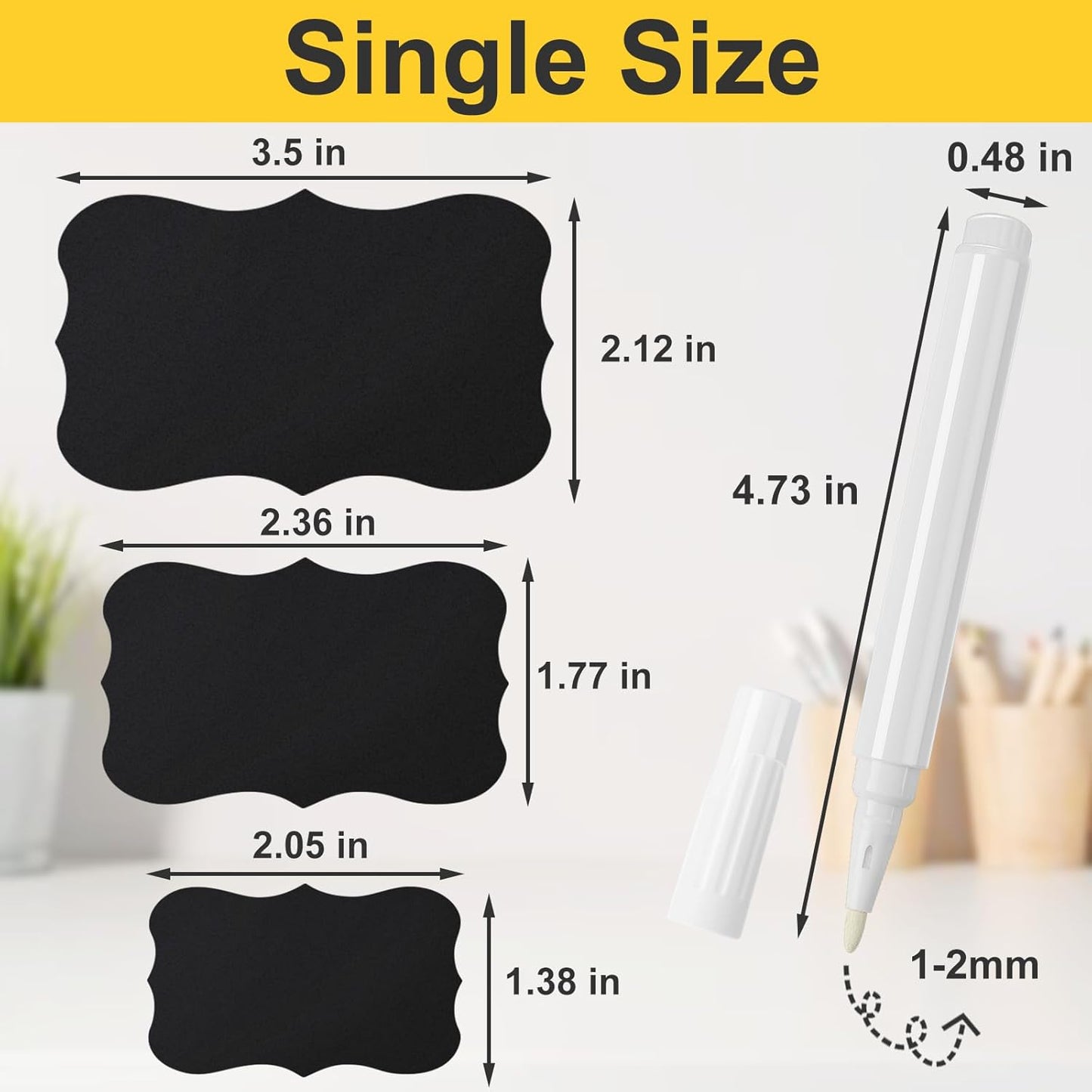 120 Pcs Chalkboard Storage Bin & Container Labels - Waterproof Reusable Chalk Labels for Mason Jars - Liquid Chalk Markers (2 Included) - Perfect for Parties & Weddings