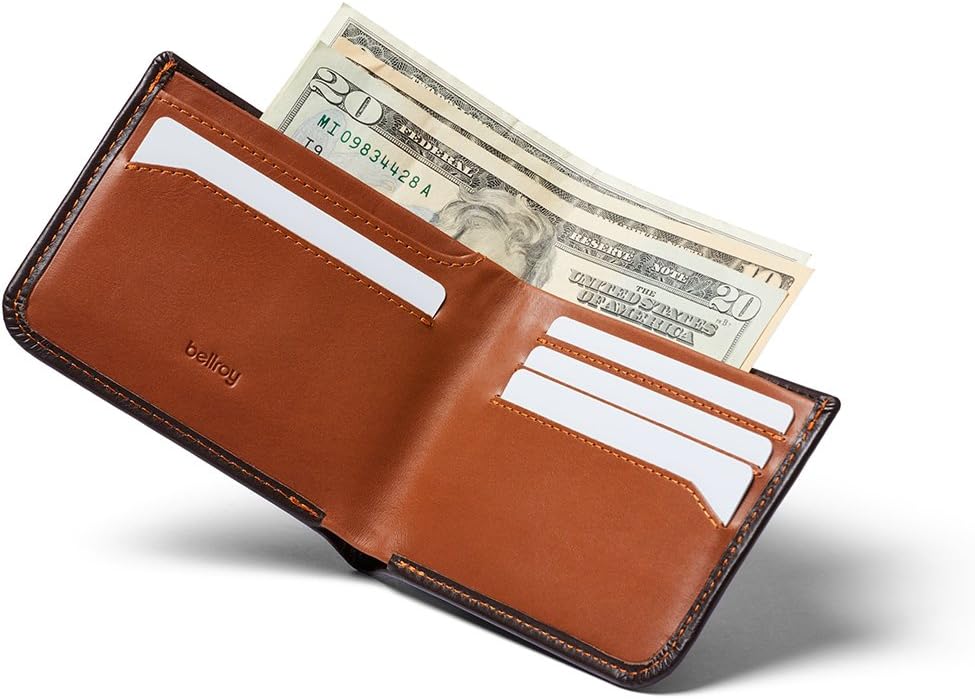 Bellroy Hide & Seek Wallet (Slim Leather Bifold Design, RFID Protected, Holds 5-12 Cards, Coin Pouch, Flat Note Section, Hidden Pocket)