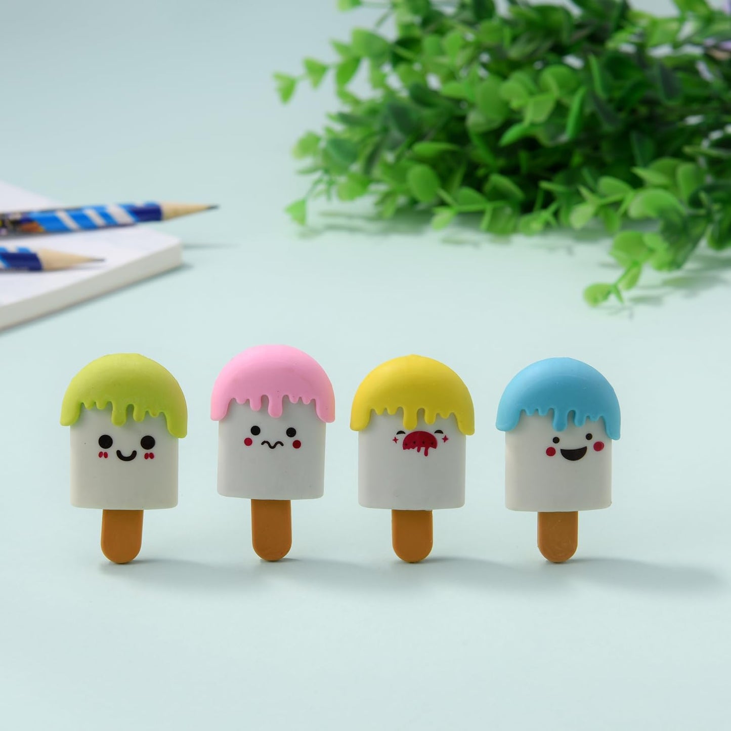 24 Pack Ice Cream Erasers for Kids, 3D Erasers for Boys and Girls, Fun Take Apart Erasers for School Supplies Prize Gifts Party Favors