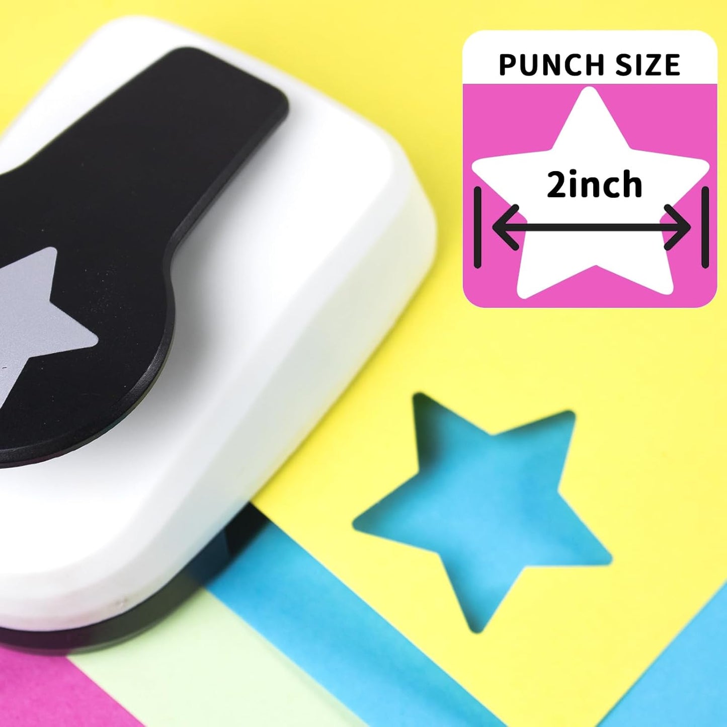 Craft Holes Punch, 2 Inch Star Shape Paper Punchs Scrapbook Punches for Craft, DIY Handmade Paper Punch for Festival and Greeting Card Making