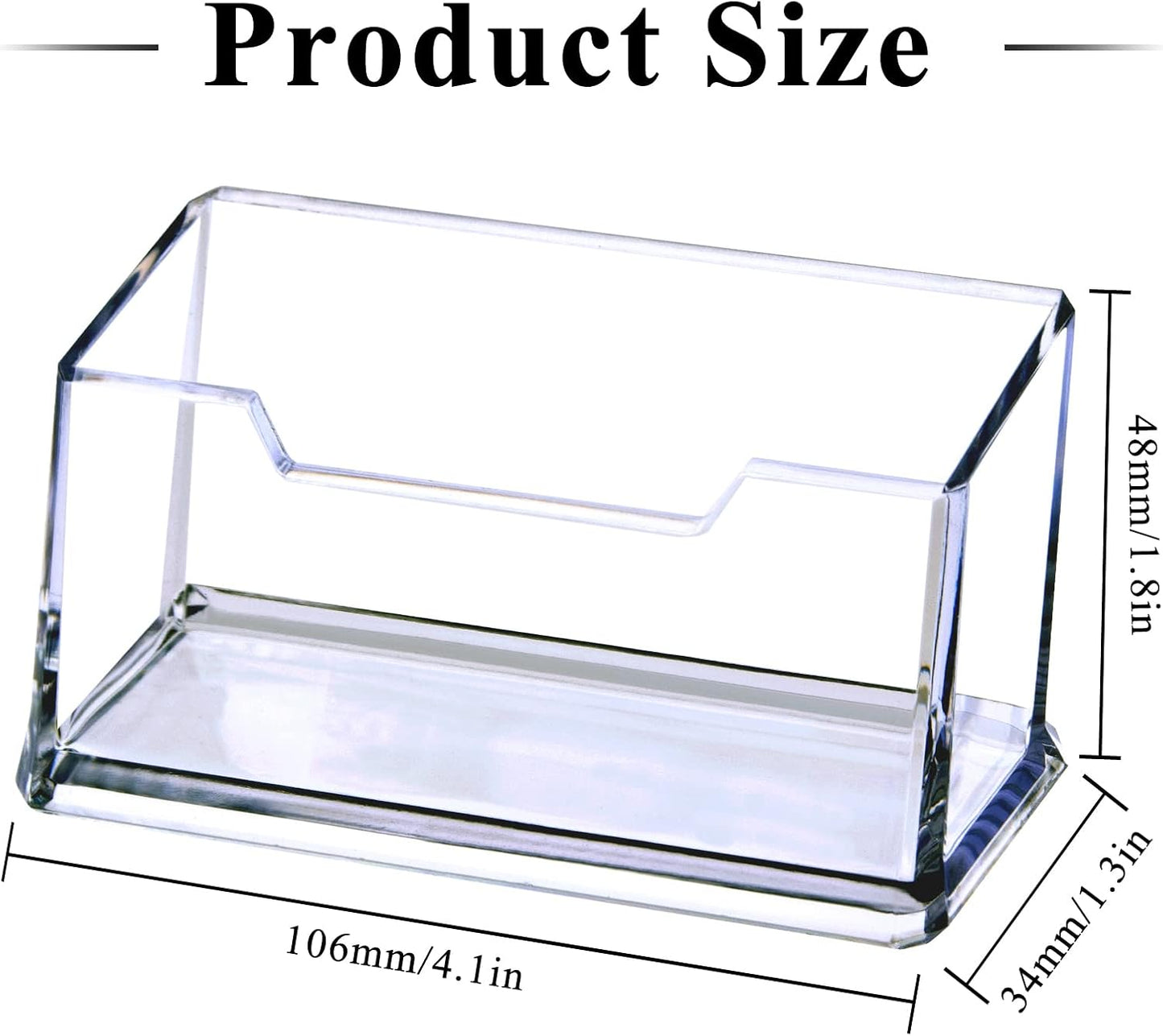 Clear Acrylic Business Card Holder, Name Card Organizer for Desk Fits 50 Business Cards