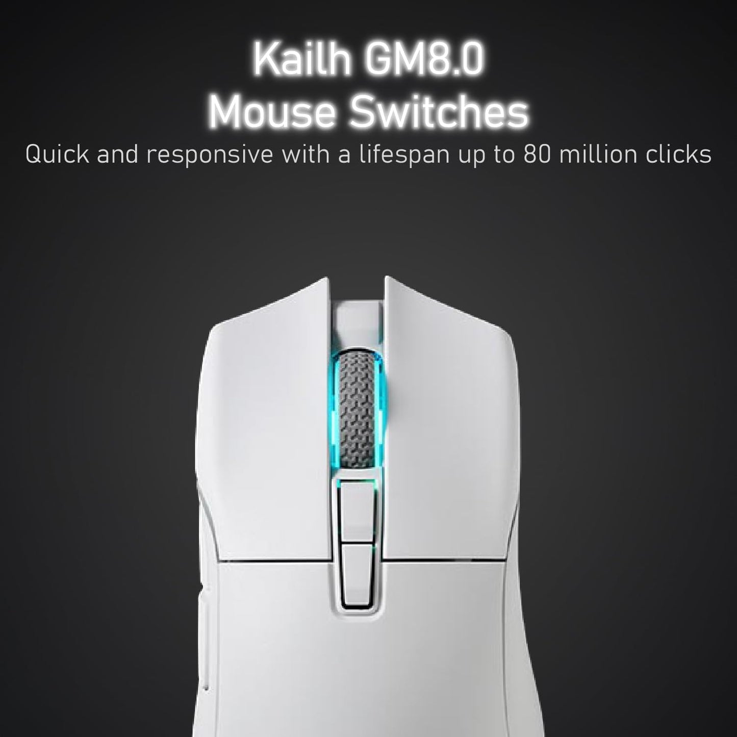 iRocks IRM31R RGB Backlight, Wireless Lightweight Gaming Mouse, Tri-Mode Connection, Kailh GM8.0 Mouse Switches, Advanced PixArt PAW3395 Optical Sensor, Resolution Up to 26,000 DPI - White